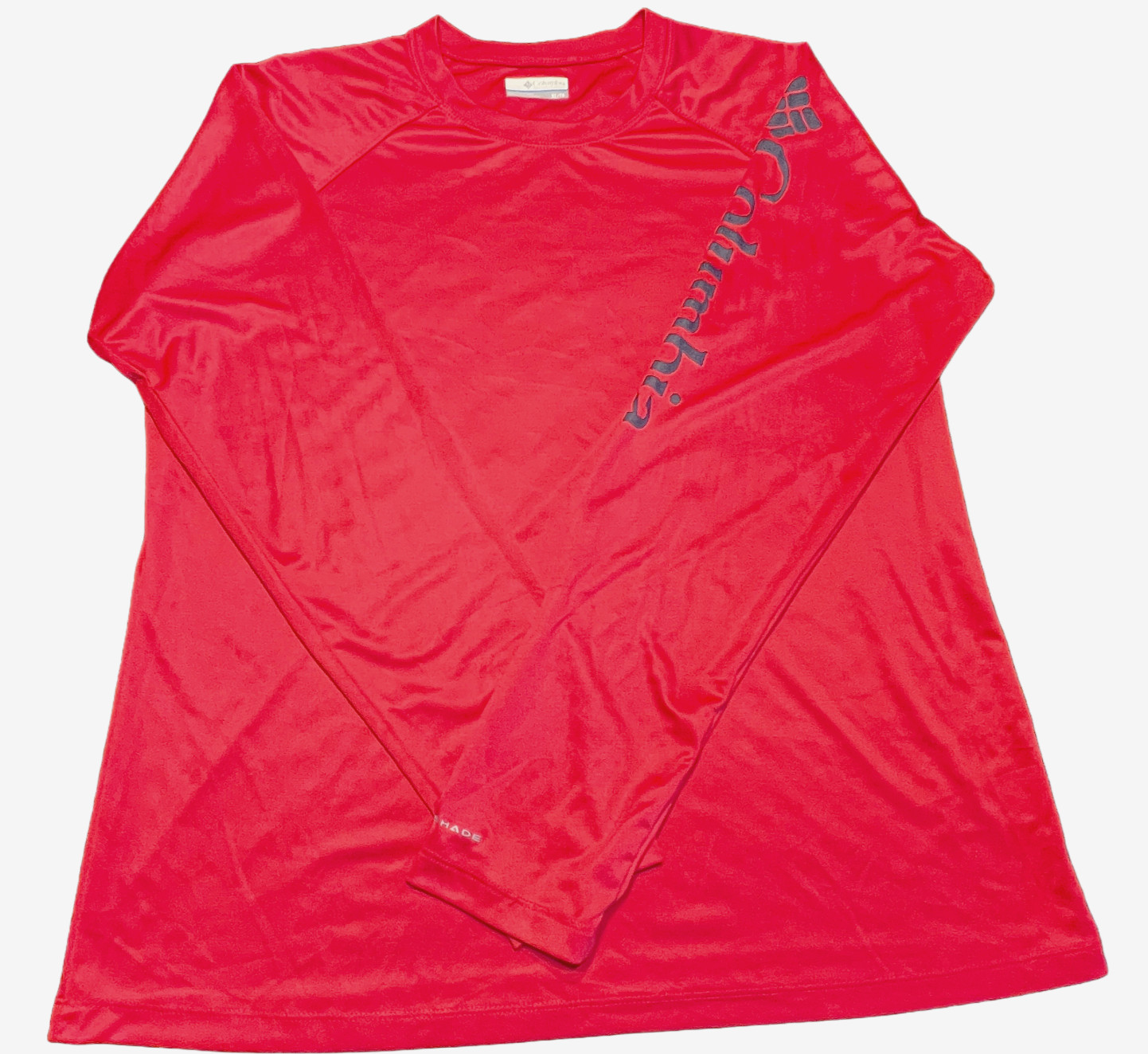 Columbia Women’s LS Omni-Shade Performance Shirt Red Crew Neck Size XL