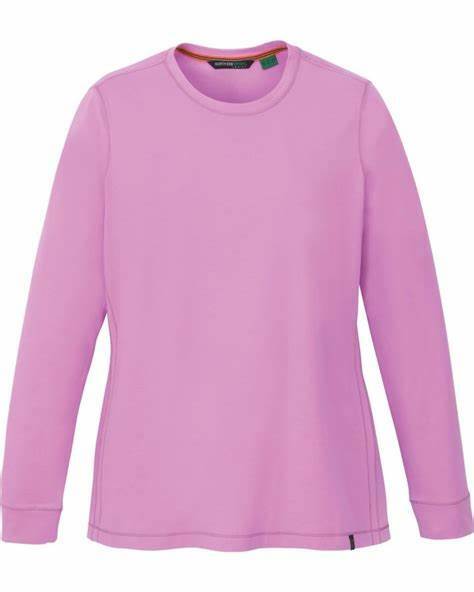 North End Ladies Organic Cotton/Spandex Jersey Long Sleeve Crew Fitness Shirt