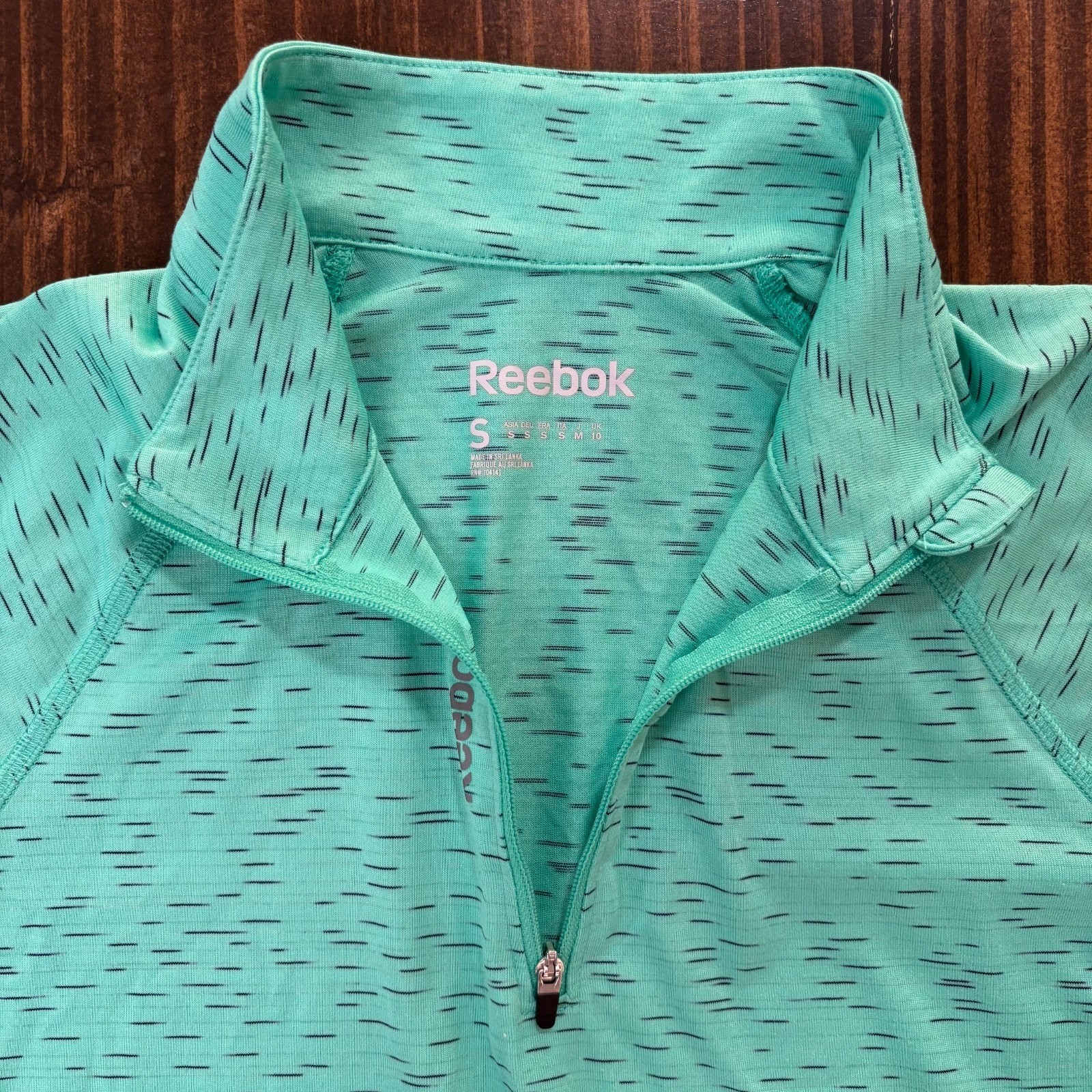 REEBOK Quarter Zip Pullover Womens Small Teal Athletic Running Top