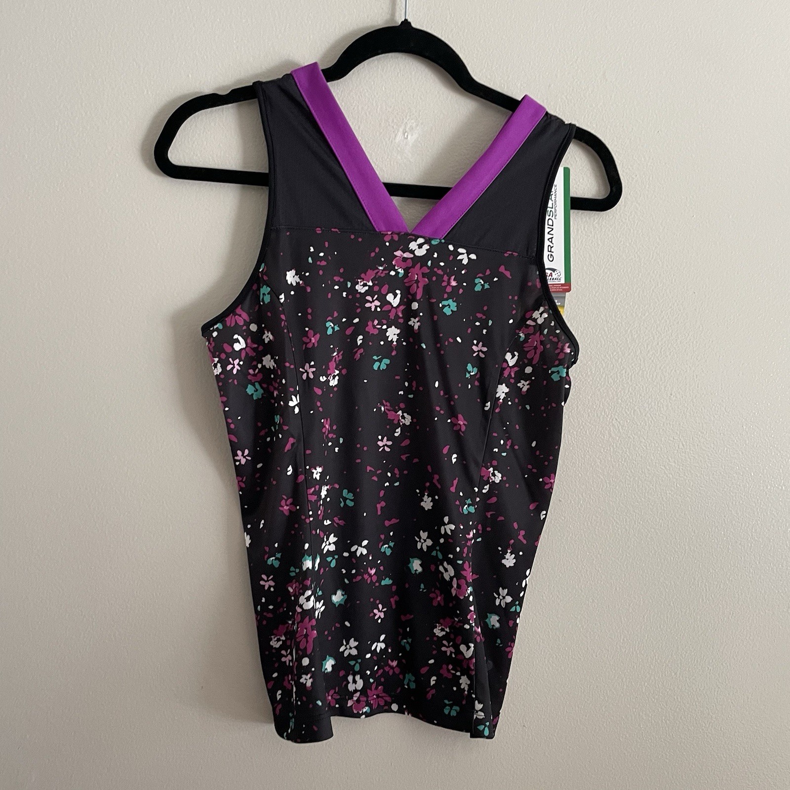 Grand Slam Performance Women S Abstract Floral Tennis Pickleball Tank Top NWT