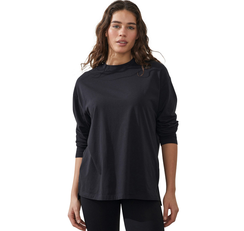 Cotton On Women Active Essentials Long Sleeve Top Black Size L