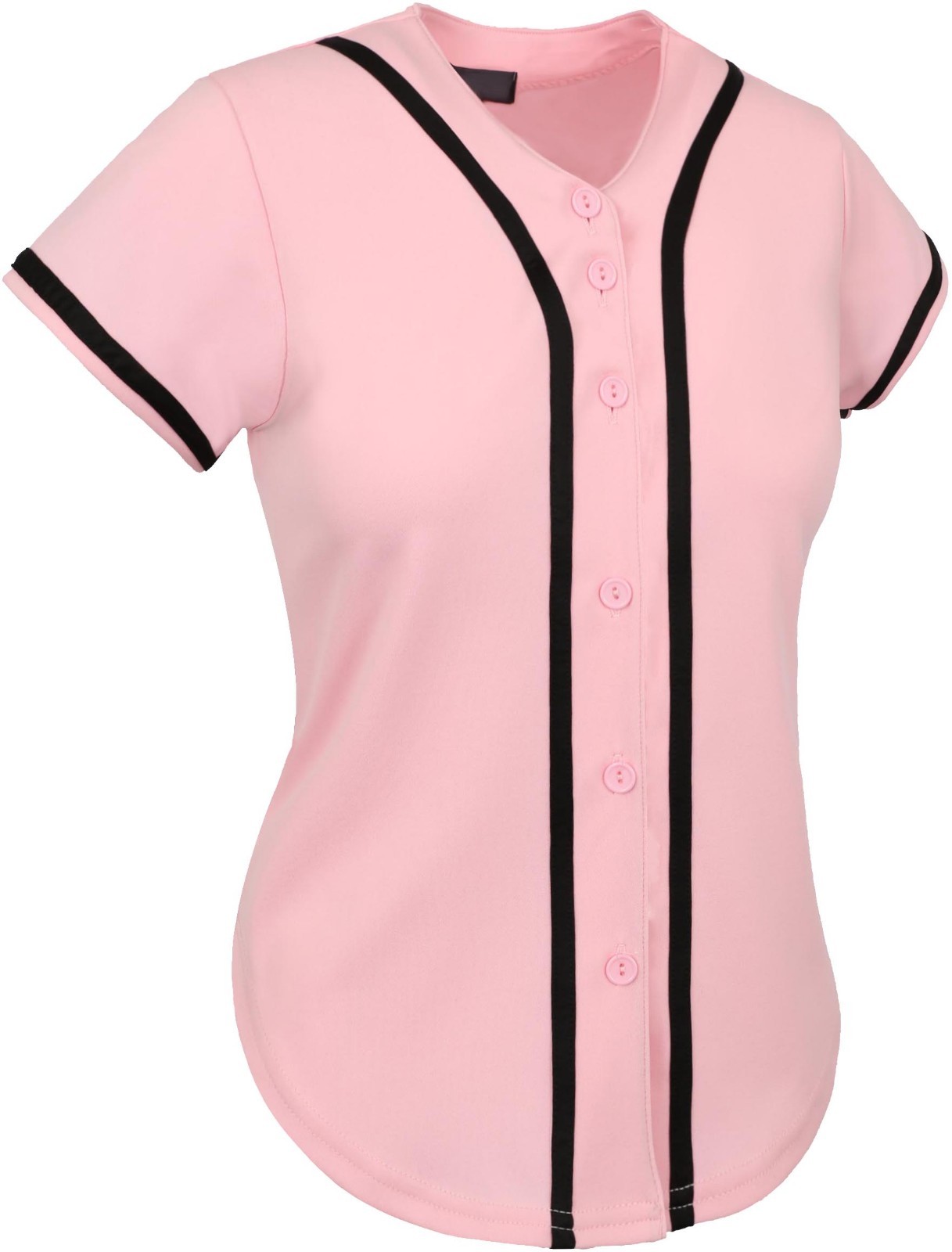 Womens Baseball Jersey Raglan Plain T Shirt Team Sport Button Fashion Tee Casual