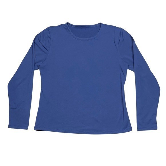 Baleaf Fleece Lined Thermal Base Layer Shirt Thumb Hole Cold Weather Blue XL
