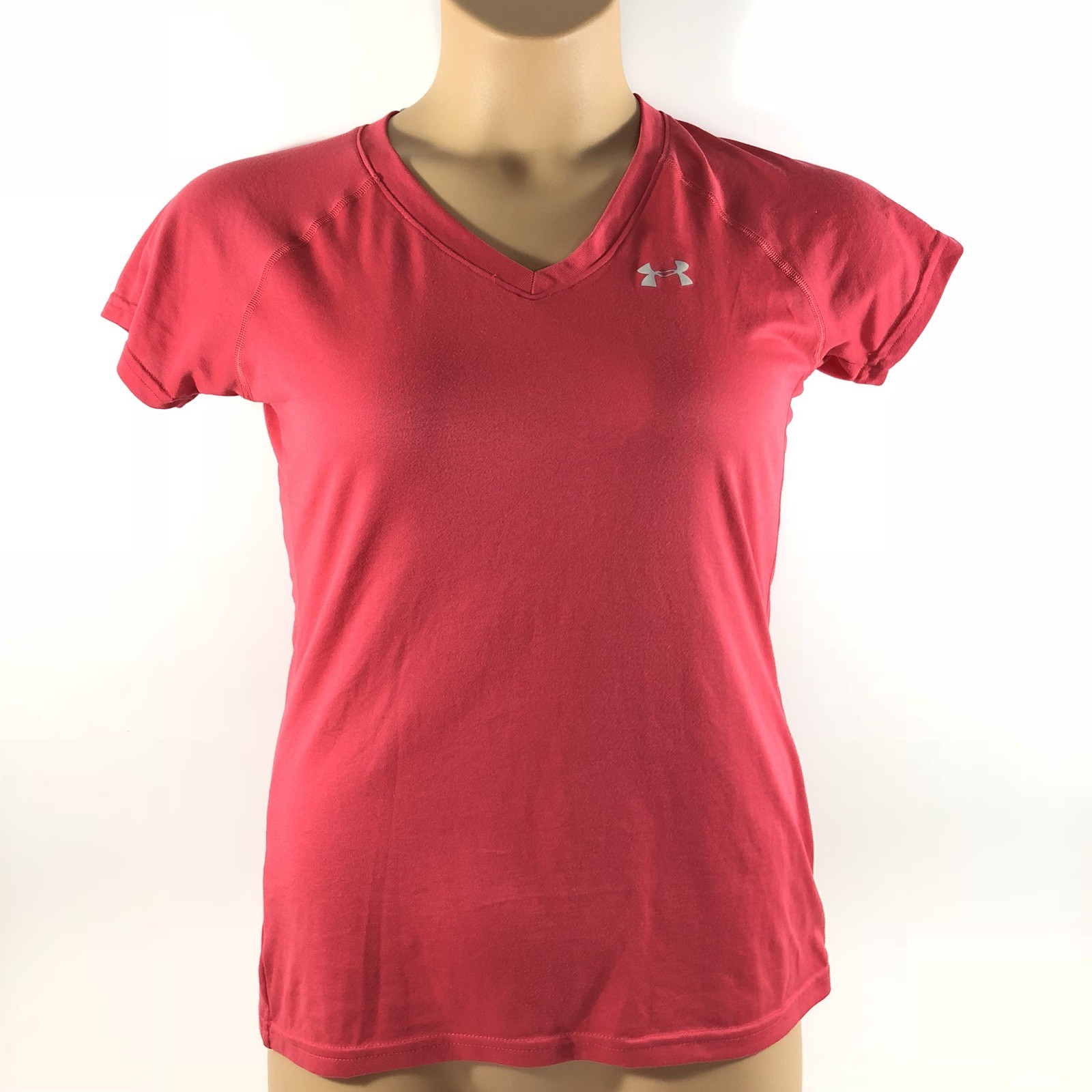 Under Armour Heatgear Semi Fitted T-Shirt Pink Womens Small S