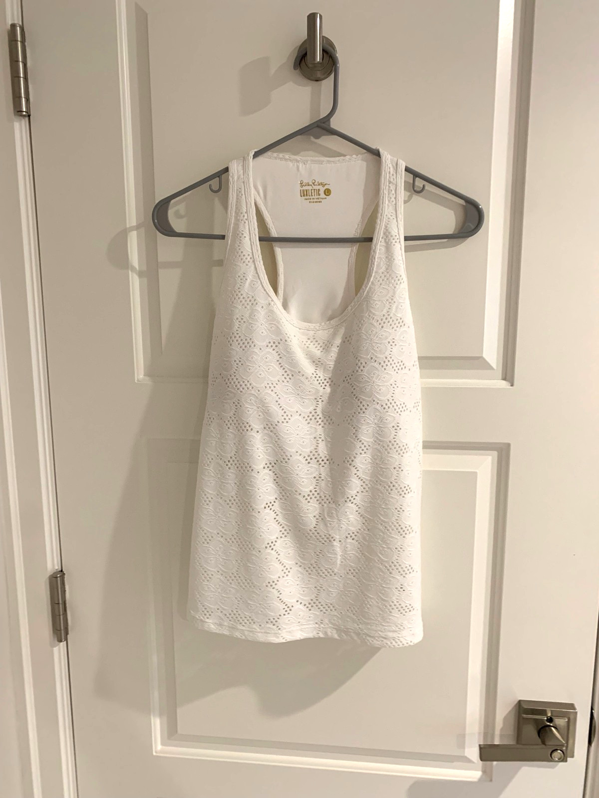 Lilly Pulitzer Luxletic Asana Bra Tank Resort White (Brand New Never Worn) Large