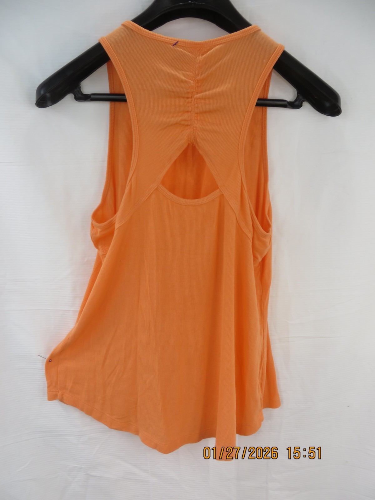 AVIA SZ M (8-10) Rayon/Spand NWOT Peach Ruched Back Soft Active Tank Top Shirt