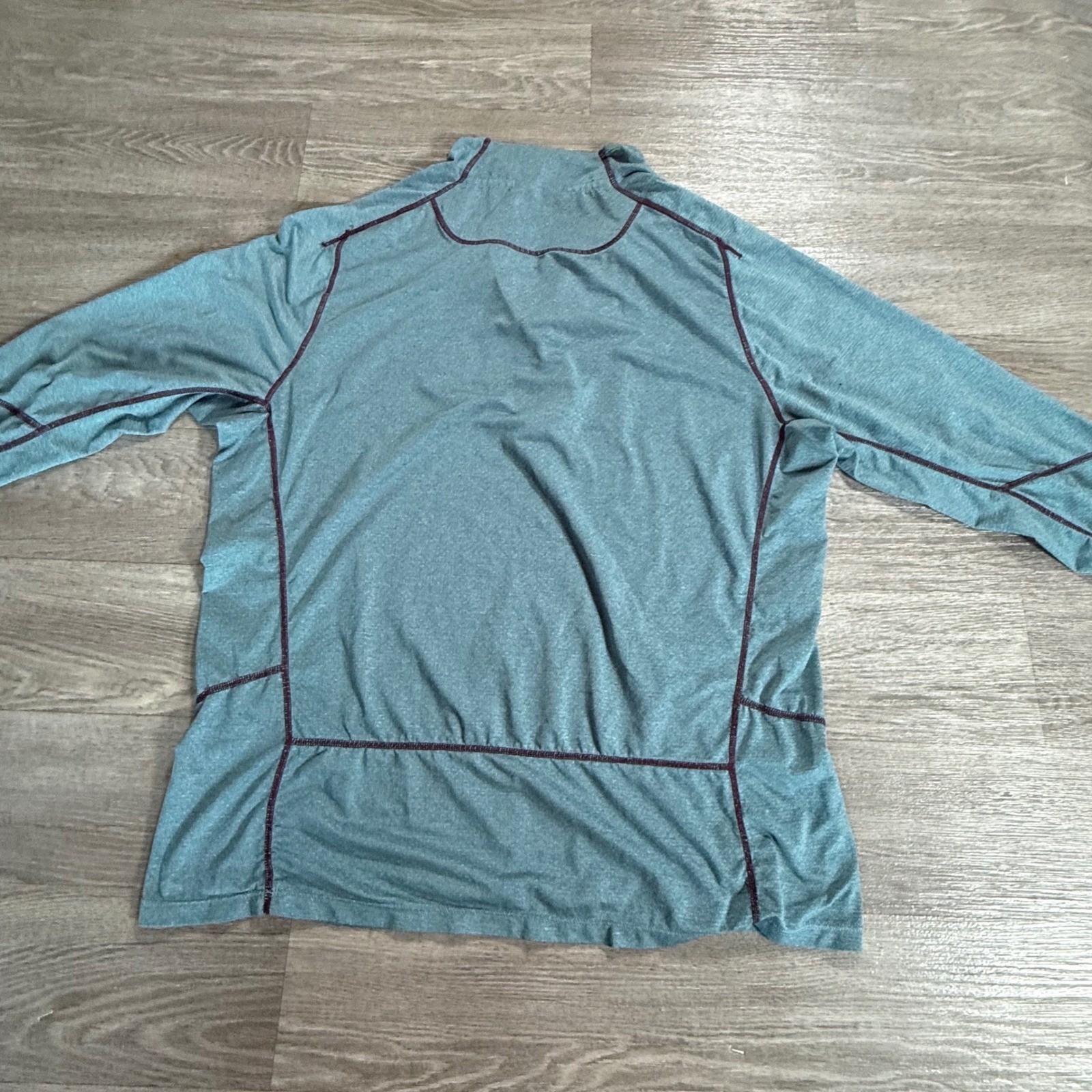 Merrell Womens Large Quarter Zip Pullover Heather Teal Blue Hiking Active Top