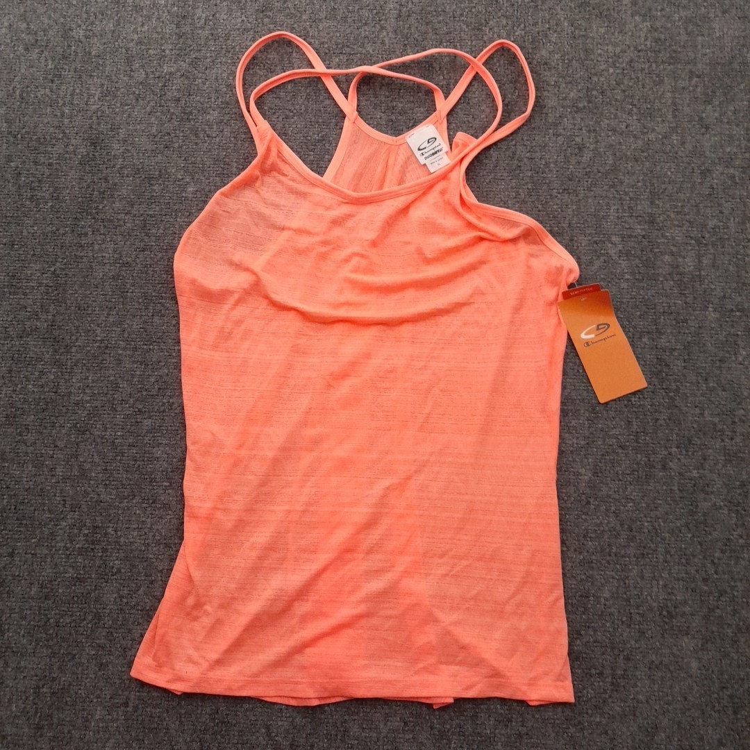 Champion C9 Top Womens XL Tank Orange Spaghetti Strap Activewear Running NWT