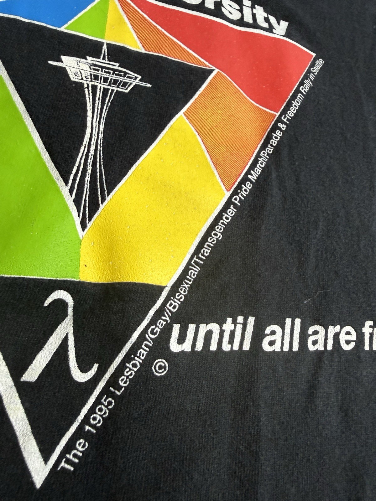 Vintage 90s Seattle LGBTQ Pride 1995 Tank Top Shirt Anvil XL Single Stitch Promo