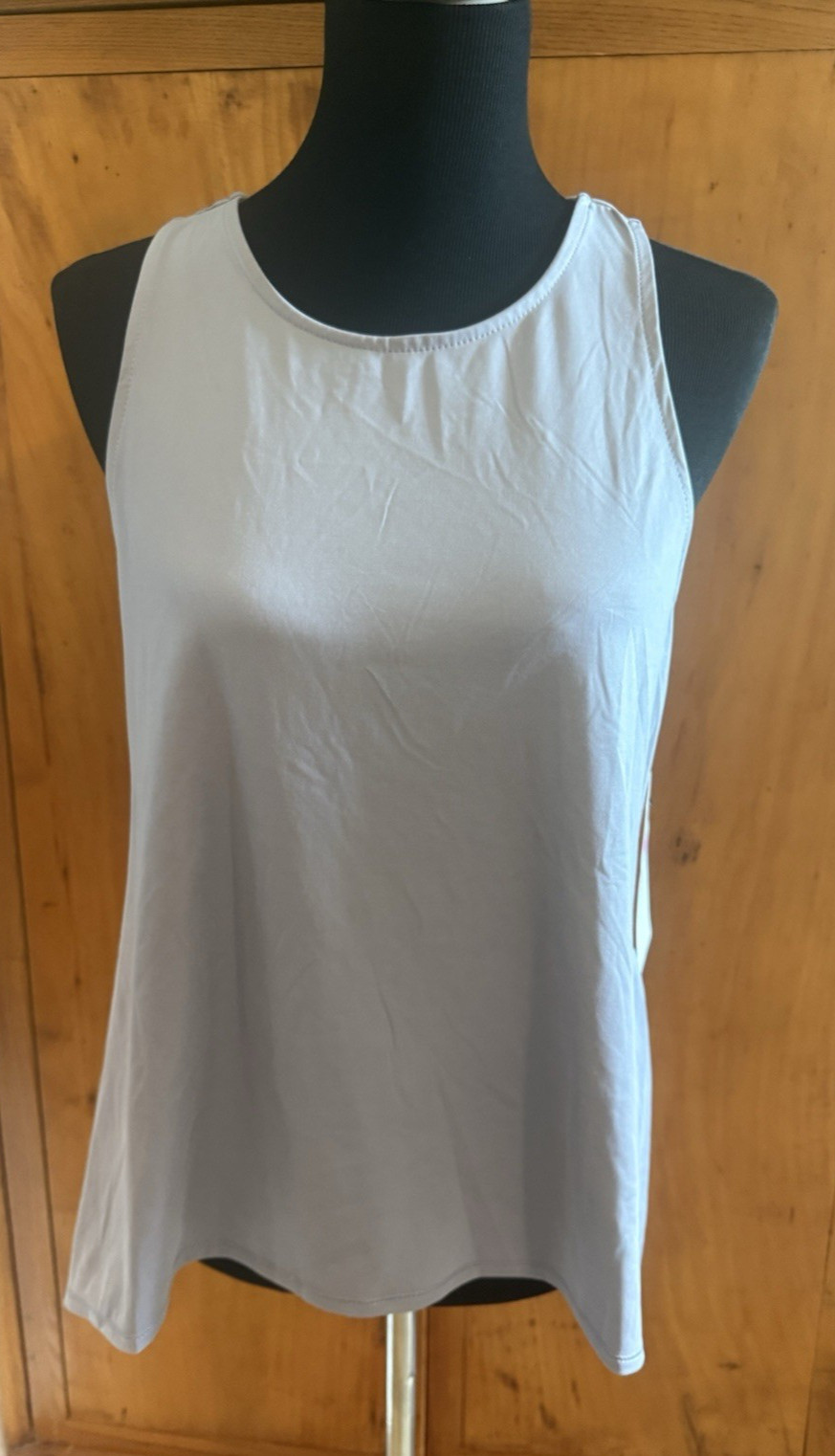 NWT YOGALICIOUS Open Back Tie Back Tank Top LARGE Plum Frost