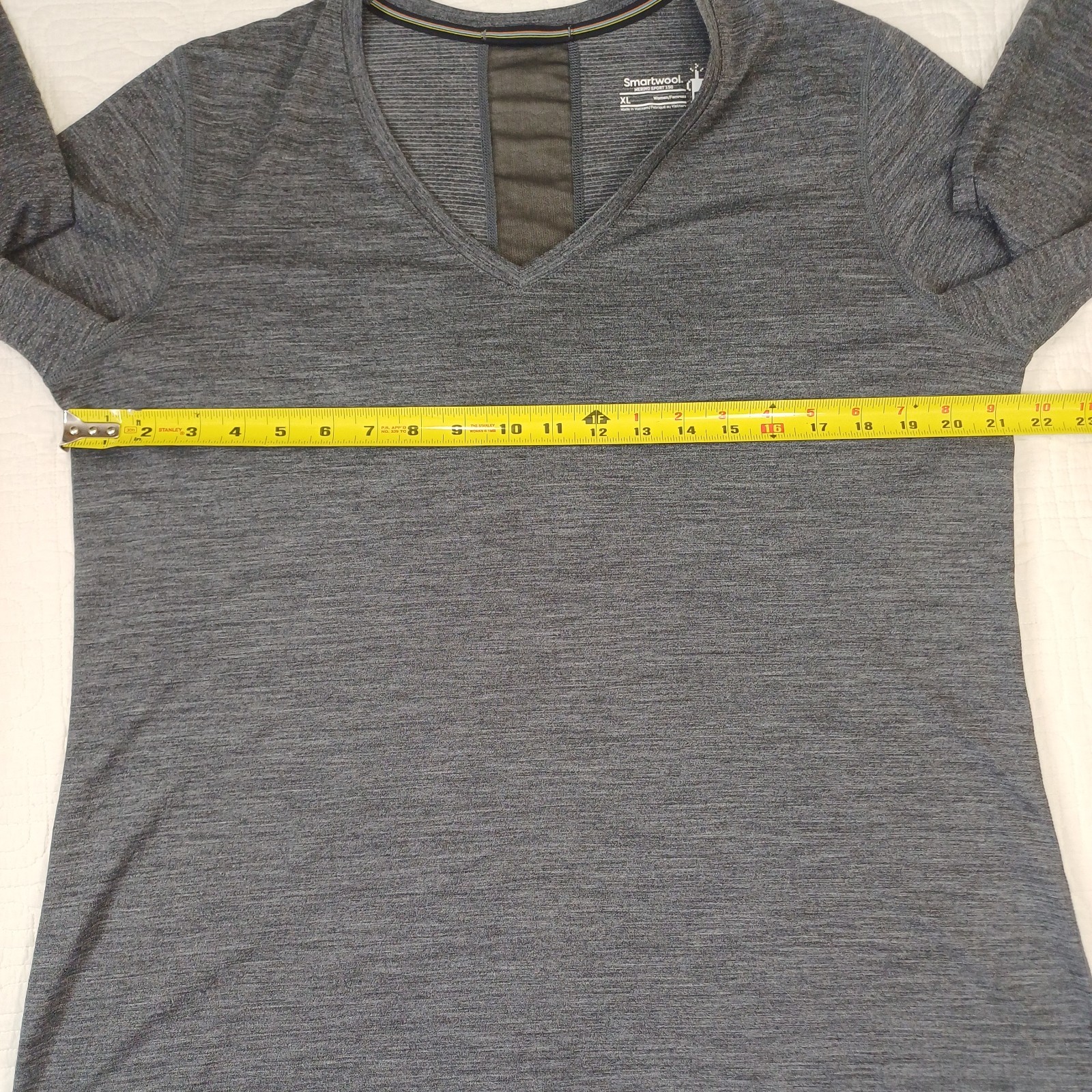 Smartwool 150 Merino Wool Base Layer Women Sz XL Grey Lightweight Top Breathable
