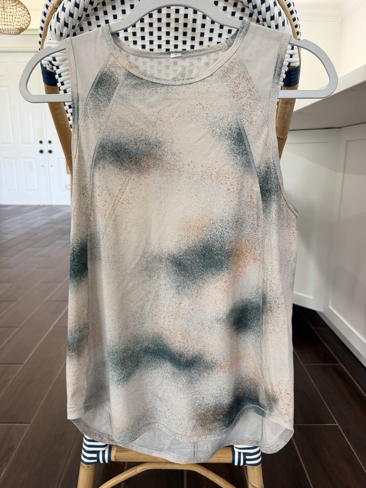 Lululemon Sculpt Tank Top Spray Camo Silver Blue Multi Womens Size 8
