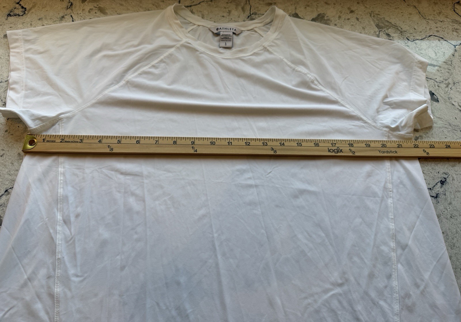 Athleta Ultimate Train Tee Crew Neck Short Sleeve Top Womens Size Large White