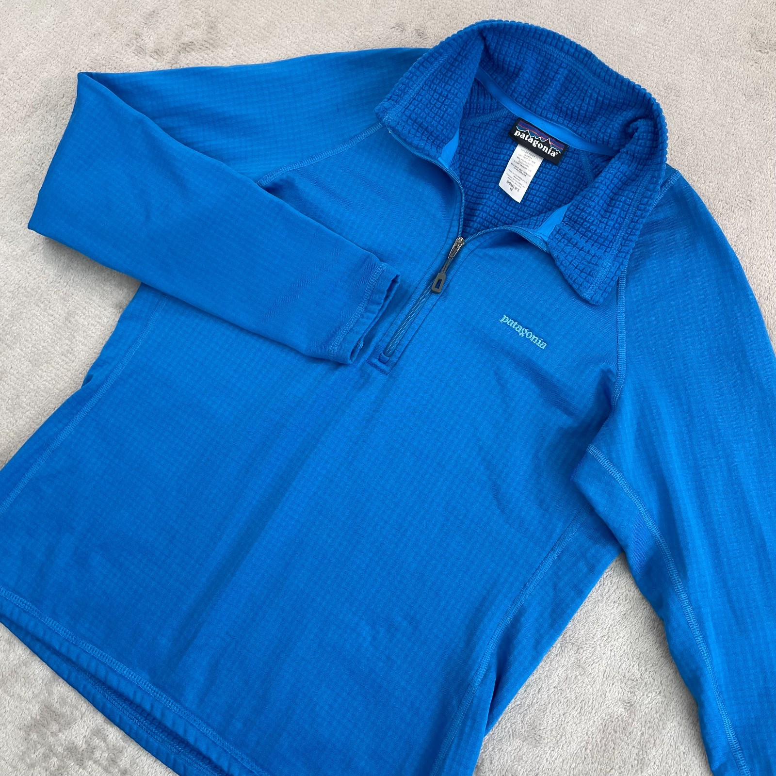 Patagonia Regulator R1 Pullover 1/4 Zip Women Medium Imperial Blue Polartec Hike
