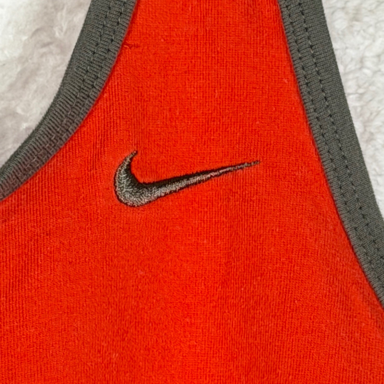 Nike Tank Top Womens S Orange Racerback Dri-FIT Mesh Back Athletic Gym Shirt