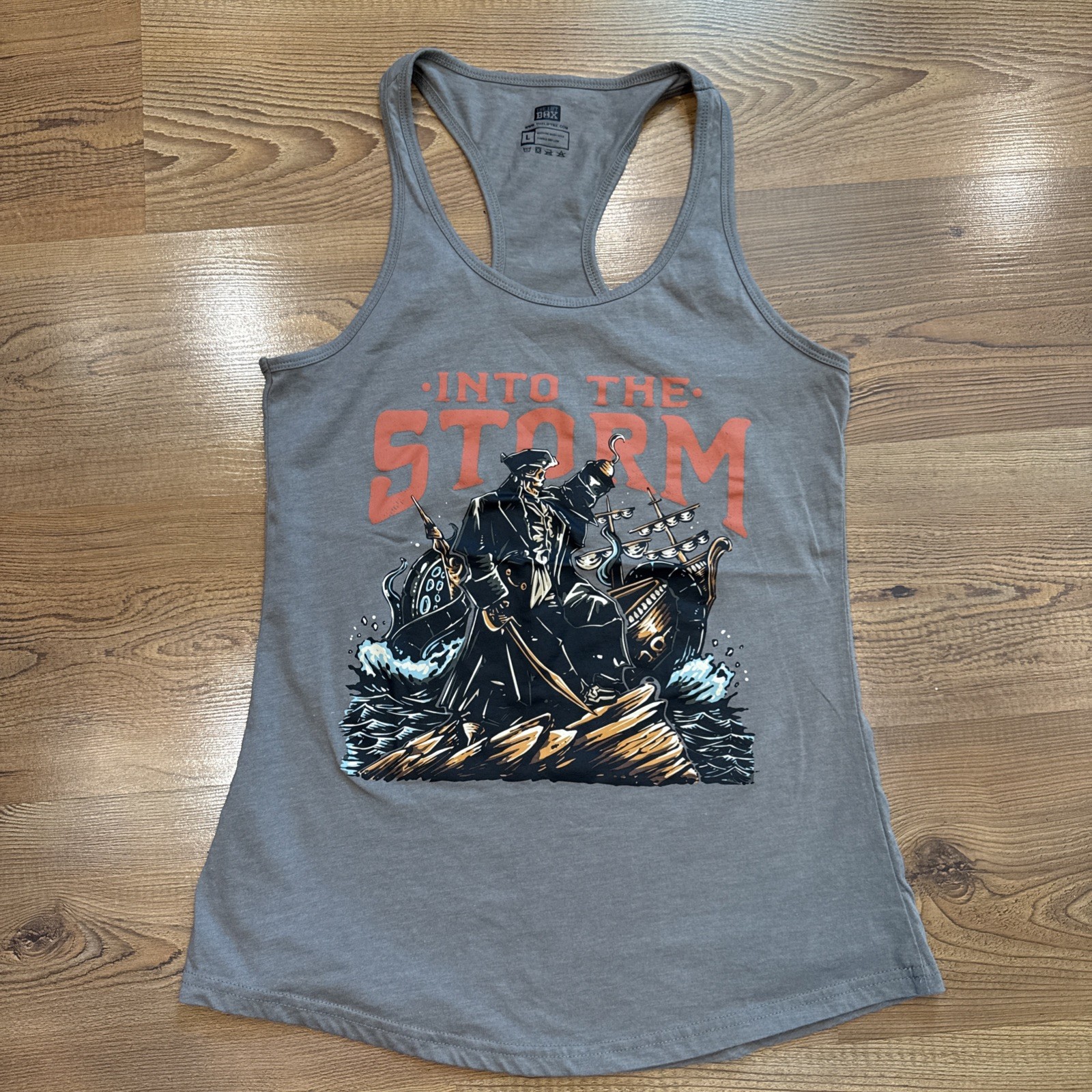 The Lift Box Tank Top Womens Large Lt Brown Muscle Weightlifting Workout