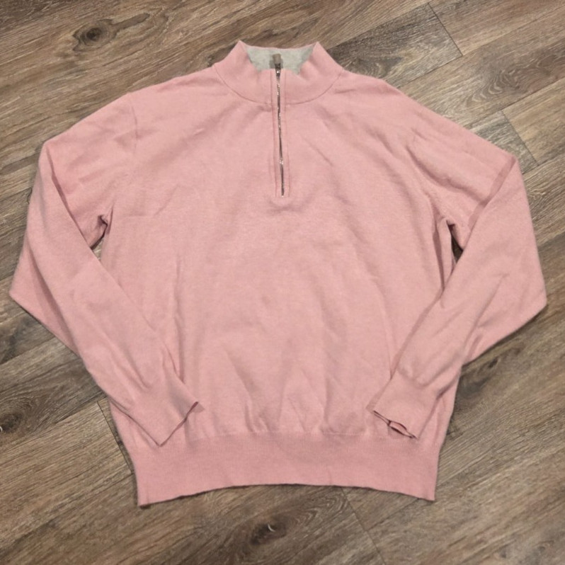 Peter Millar Women’s Quarter Zip Pullover Pink Medium Cashmere/ Silk blend