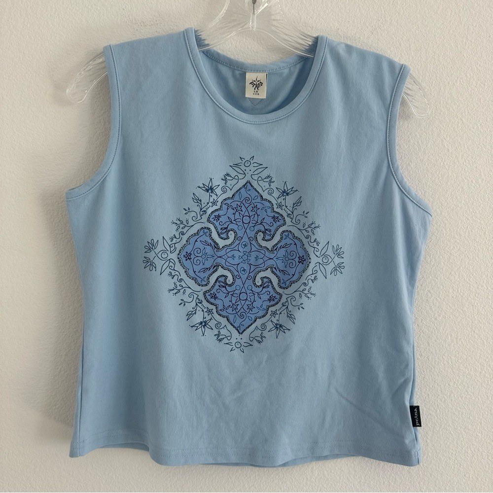 Prana Light Blue Crop Tank Top Size: L