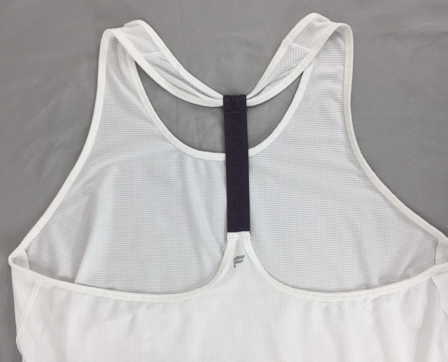 Fabletics Womens Backless Tank Top White Loose Fit Yoga Racer Back Size Large