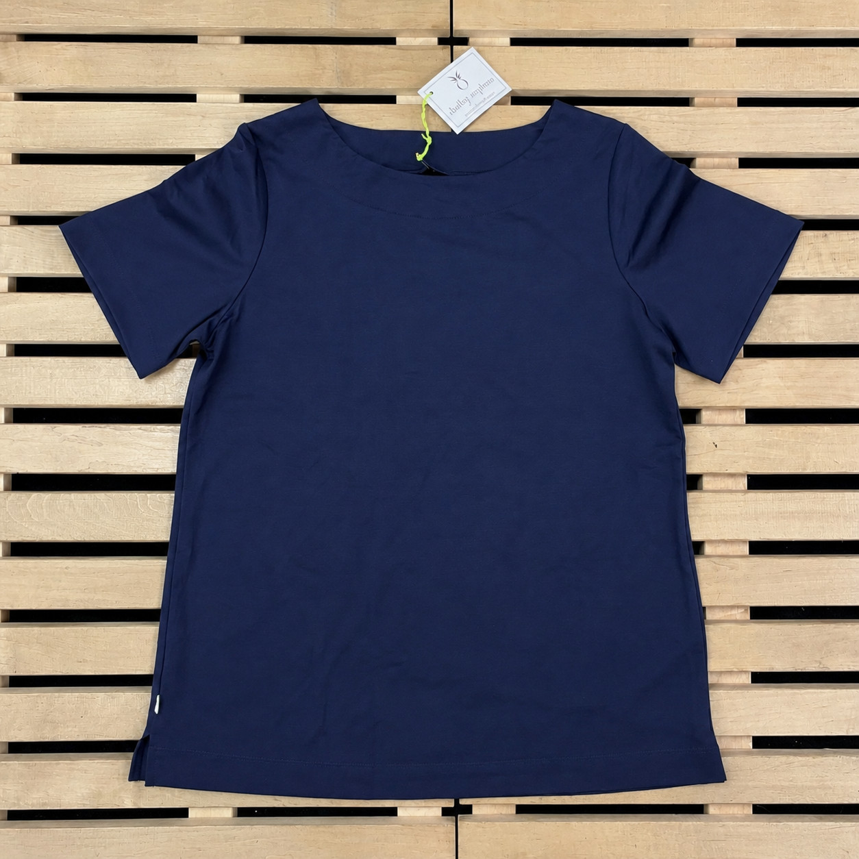 NWT Dudley Stephens Women’s Devon Short Sleeve Tee Navy Blue Athletic Shirt Sz M
