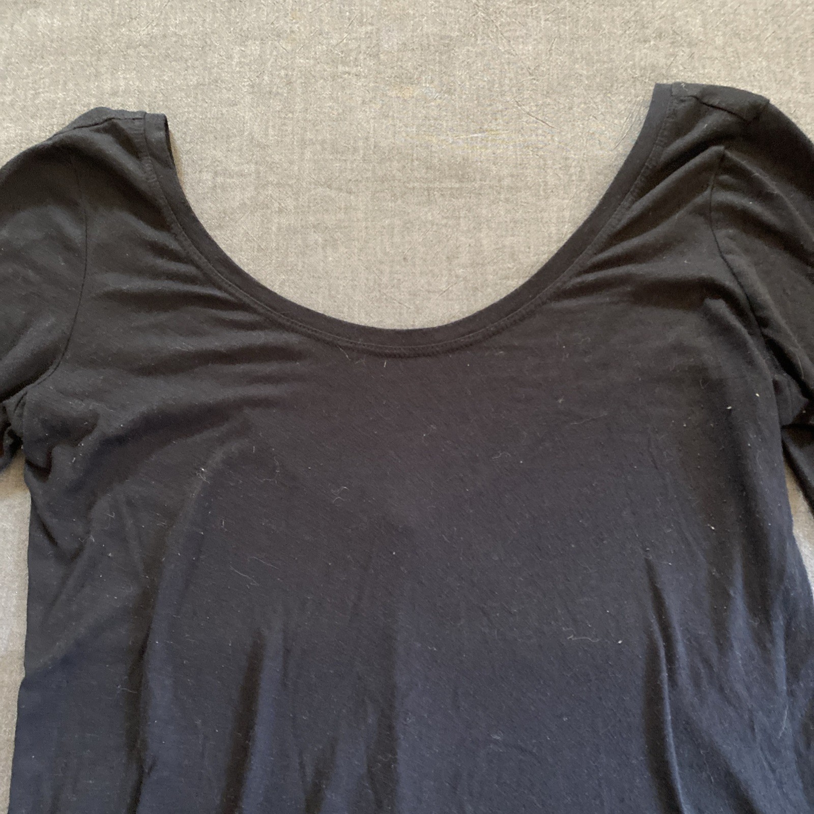 Fabletics Black Long Sleeve Top Size Small Workout Lounge Long Back Sexy
