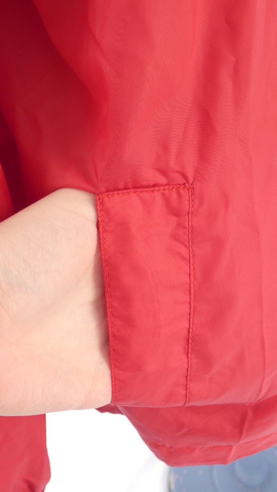 Vintage Red Nylon Jacket Lightweight Hooded Windbreaker 90s Utility UK 12