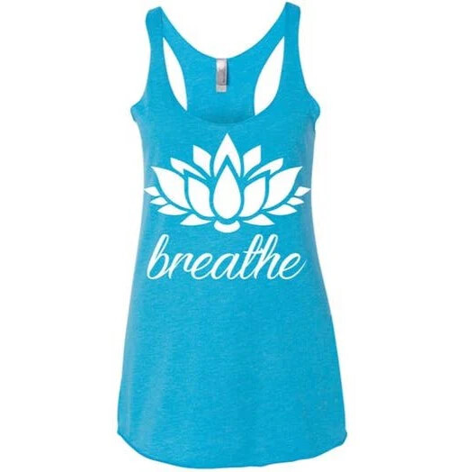 Women’s Tri-Blend Racerback Workout Tank Top – Super Soft – Yoga or Breathe