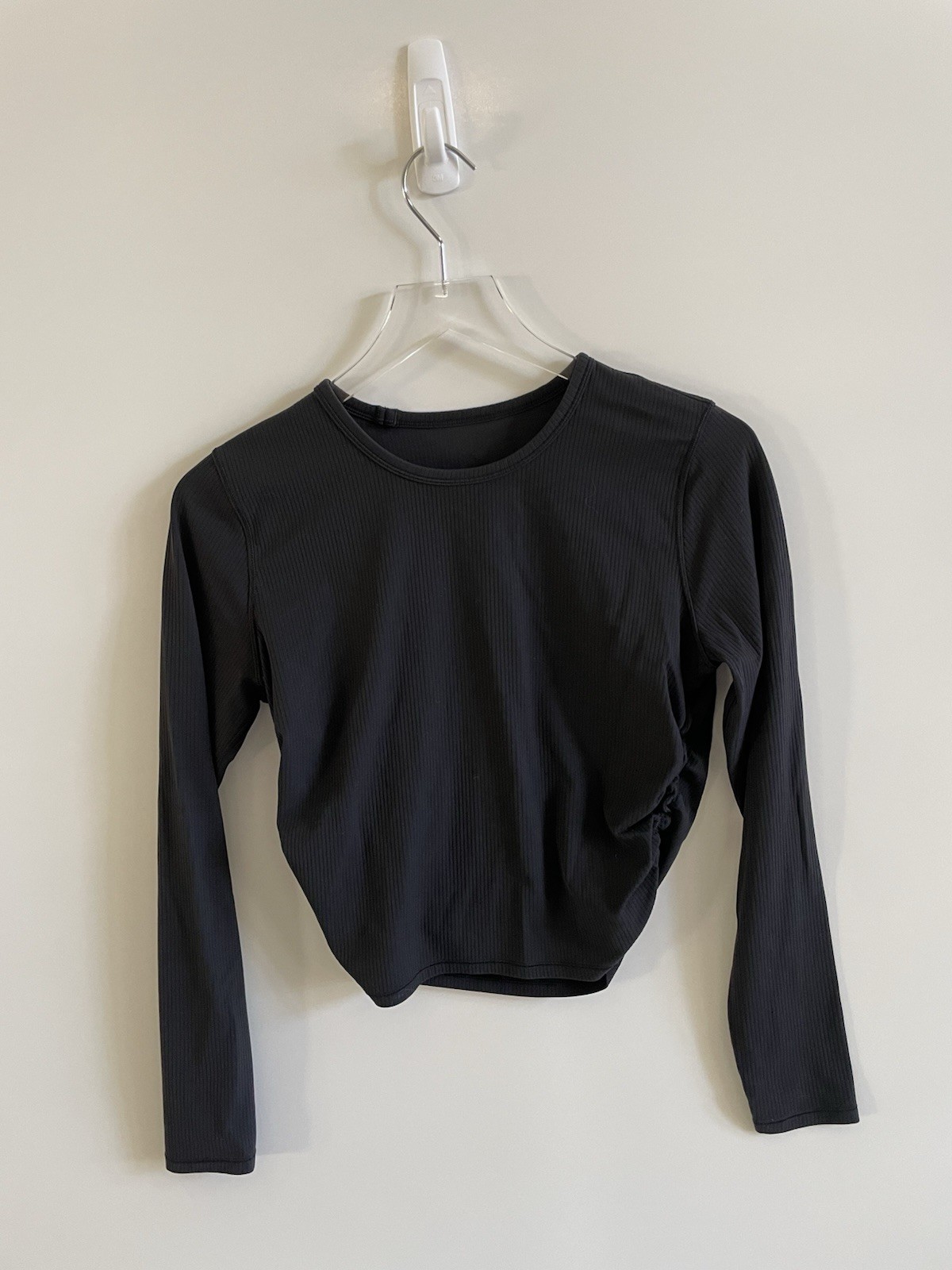 All It Takes Ribbed Nulu Long-Sleeve Shirt Black Womens Sz 8 LULULEMON Lulu