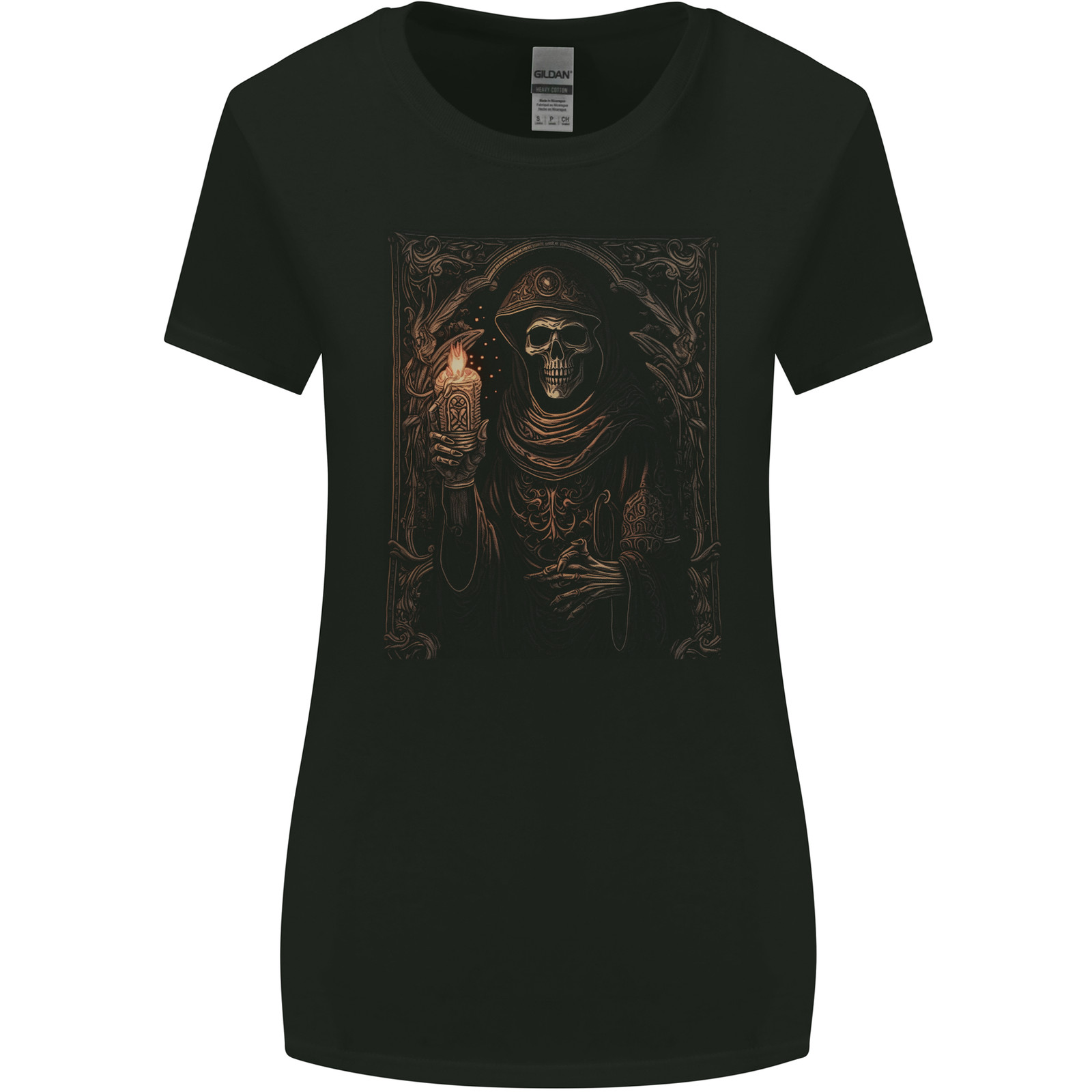 Gothic Grim Reaper Goth Heavy Metal Skull 1 Womens Wider Cut T-Shirt