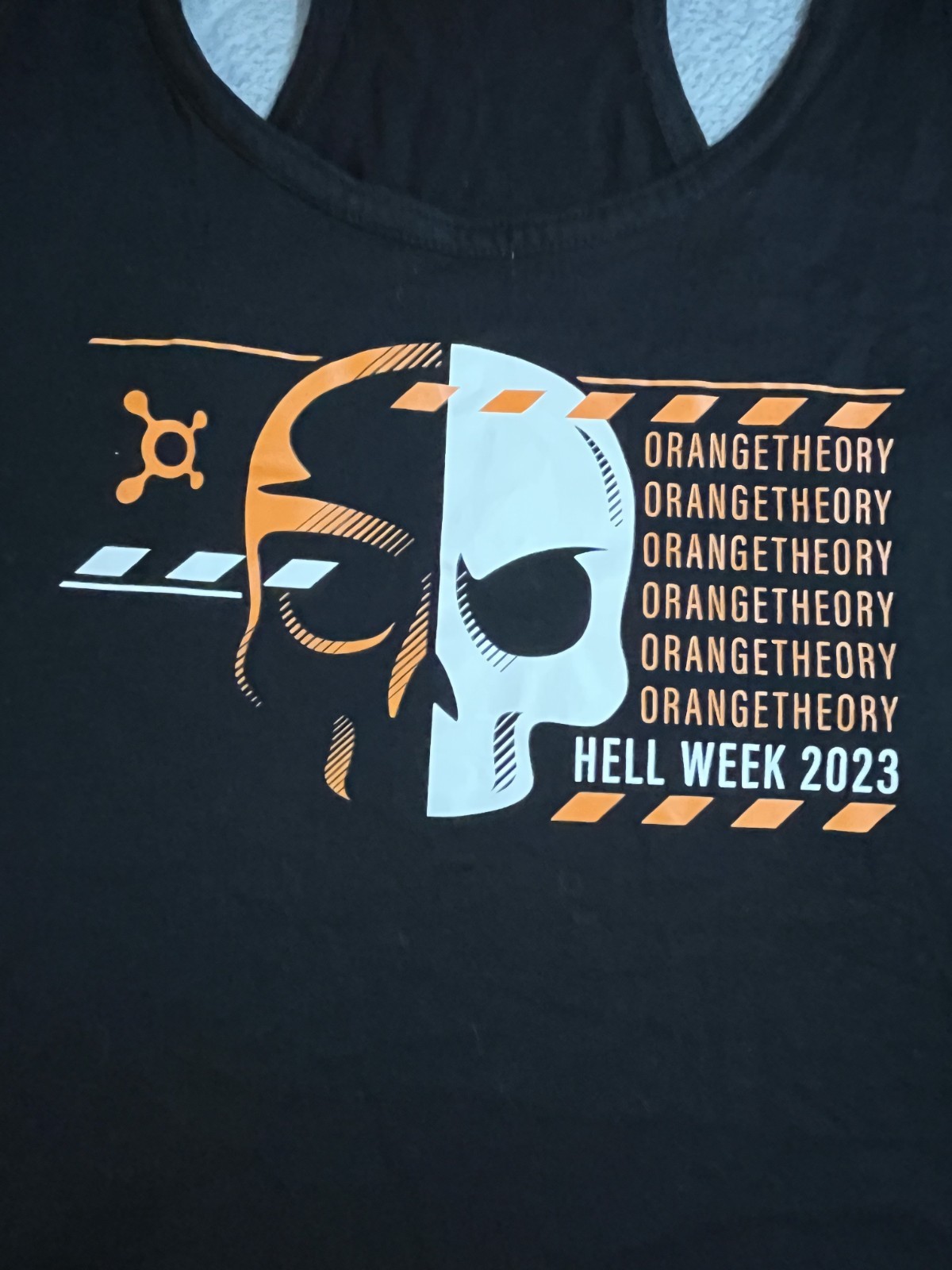 Orange Theory OTF Skull Hell Week 2023 Tank Top Shirt Sleeveless Womens M
