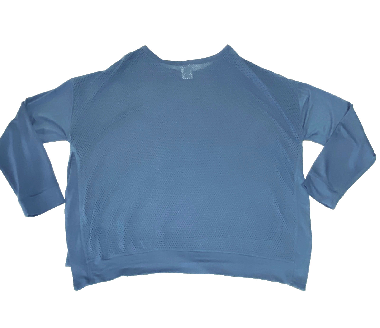 AVIA Active Top Large Breathable Mesh Split Sides Walking Stretchy Soft Blue q