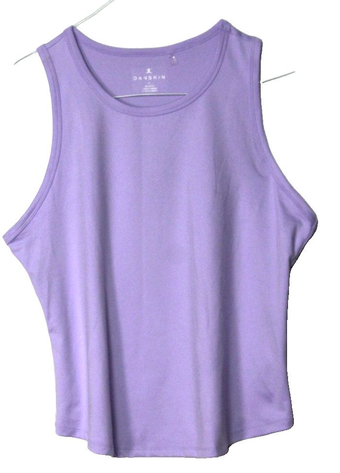 DANSKIN SLEEVELESS TEE SHIRT ladies size XL light purple stretch microfiber