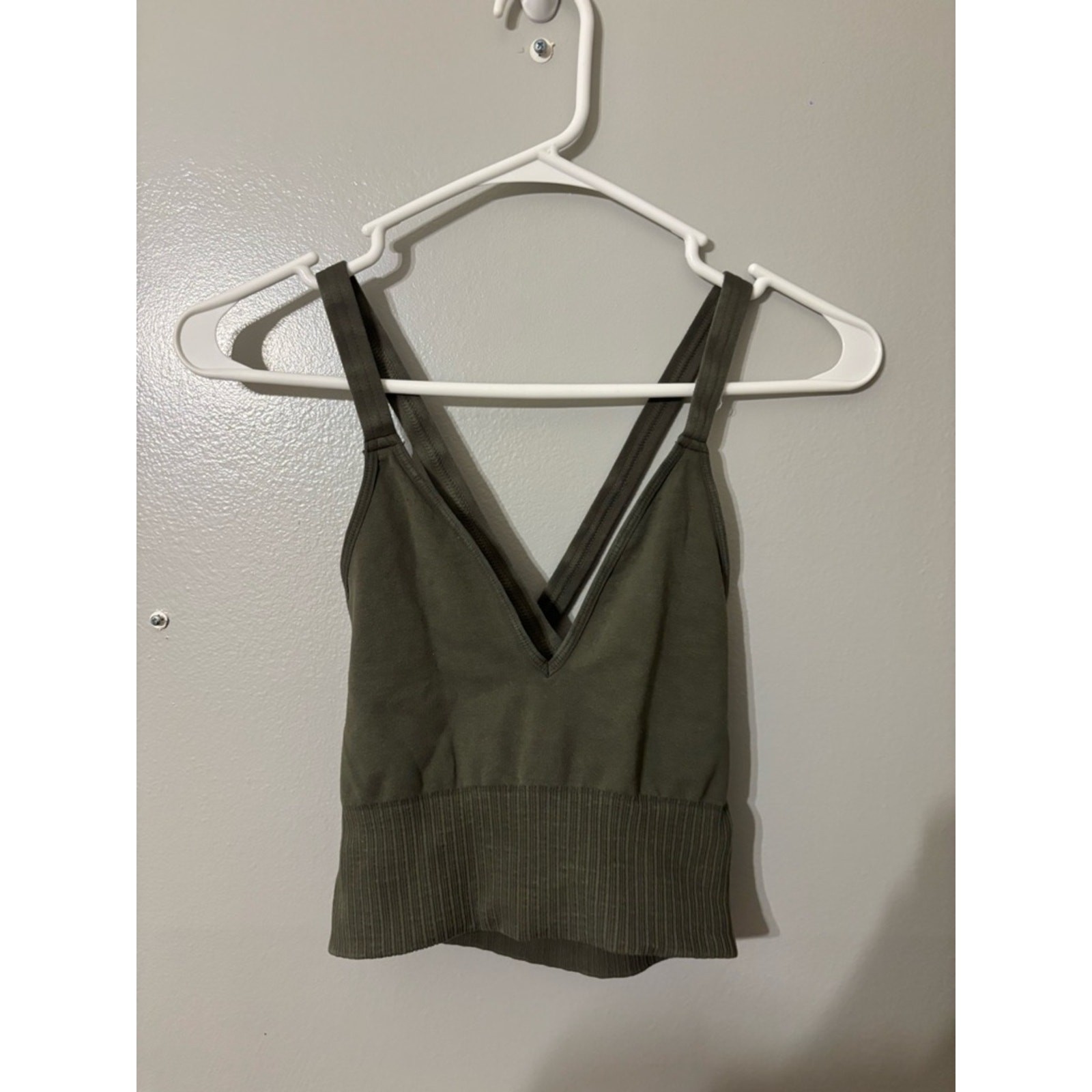 Free People Movement Good Karma Tank Ribbed Bra Green XS/S