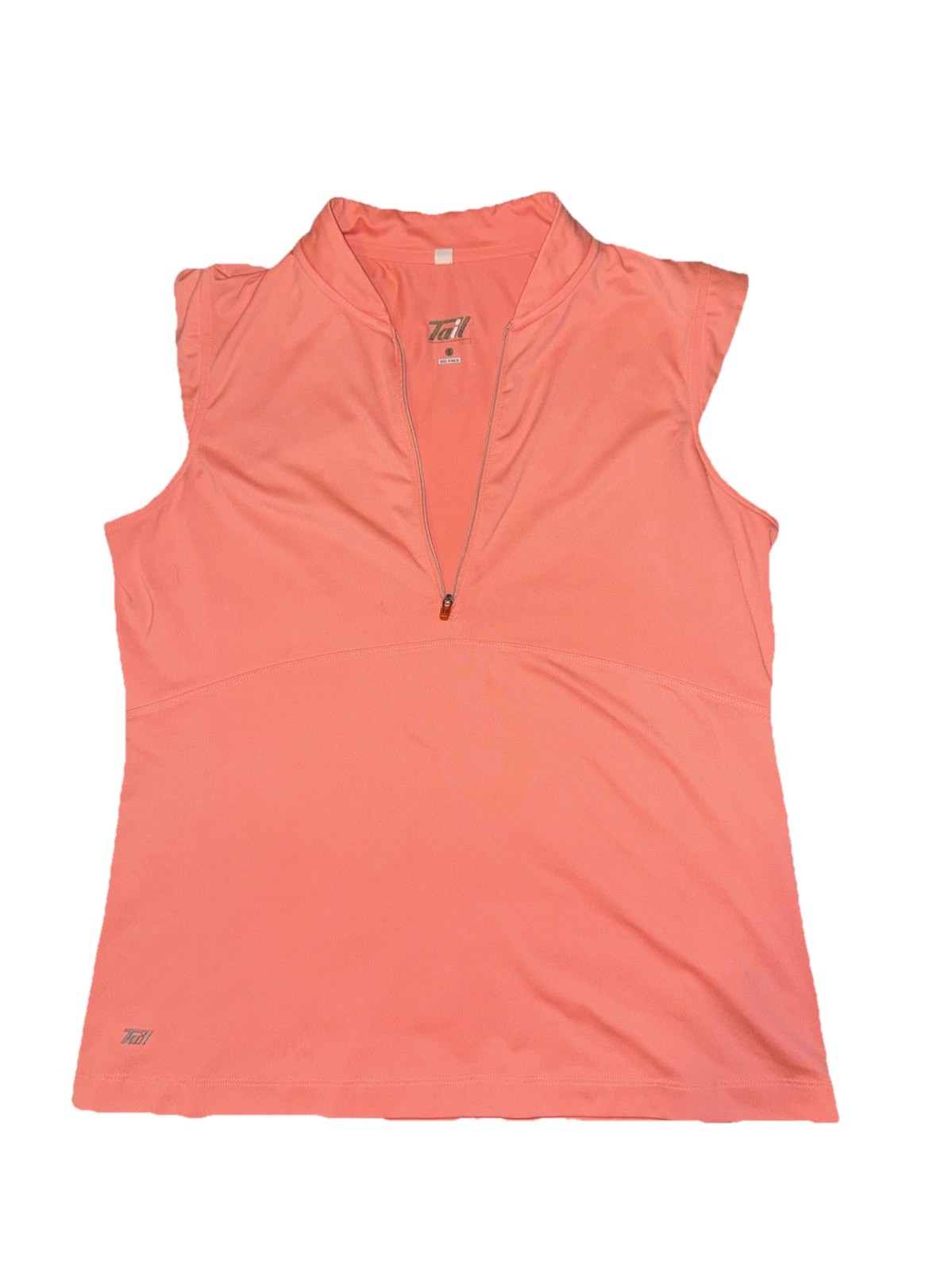 Tail Tech Women’s Golf Shirt Orange, Activewear, 1/4 Zip, Size S Bright Orange