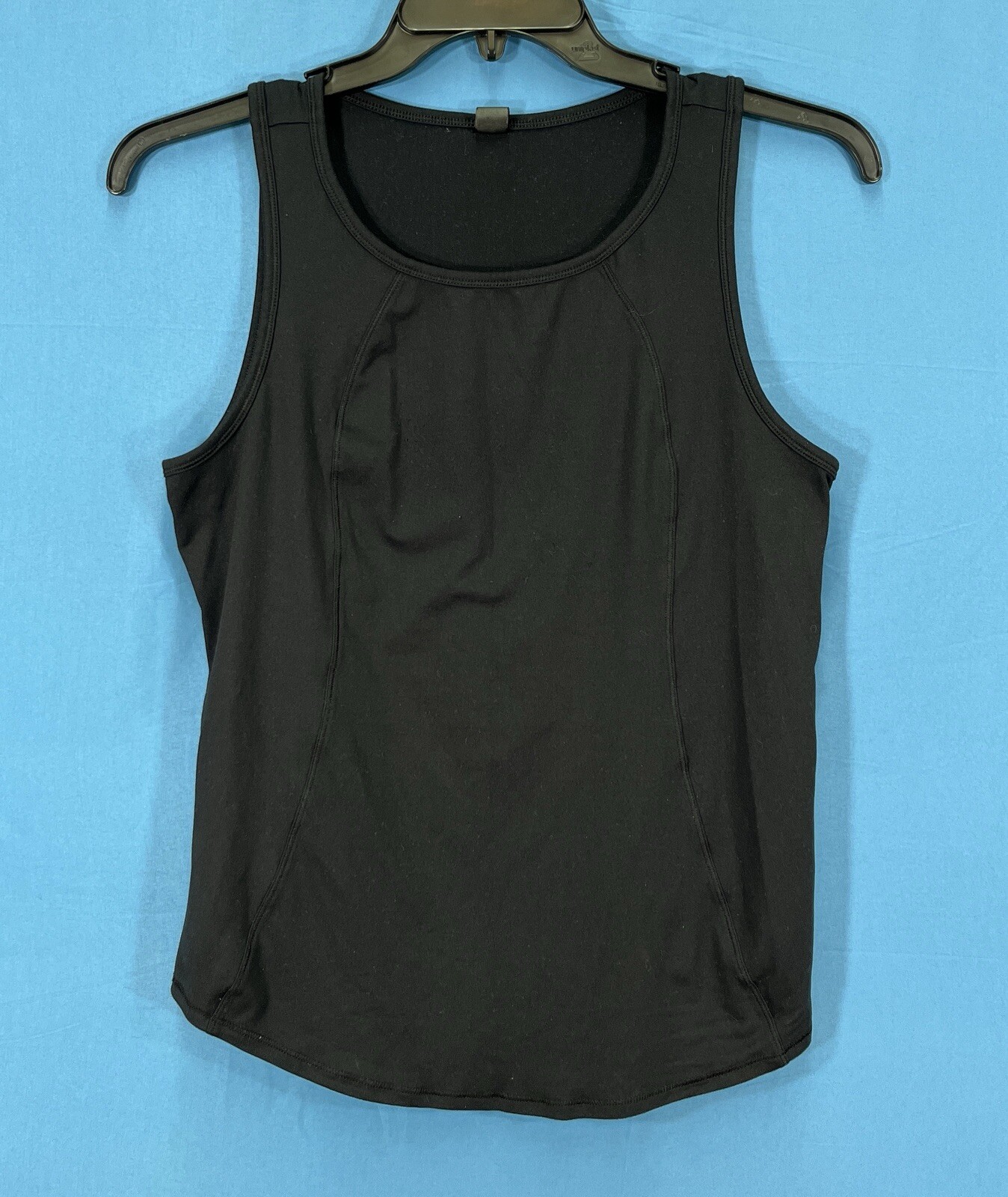YOGALICIOUS Black LIGHTWEIGHT Stretch Knit GYM YOGA RUNNING Pullover TANK TOP M