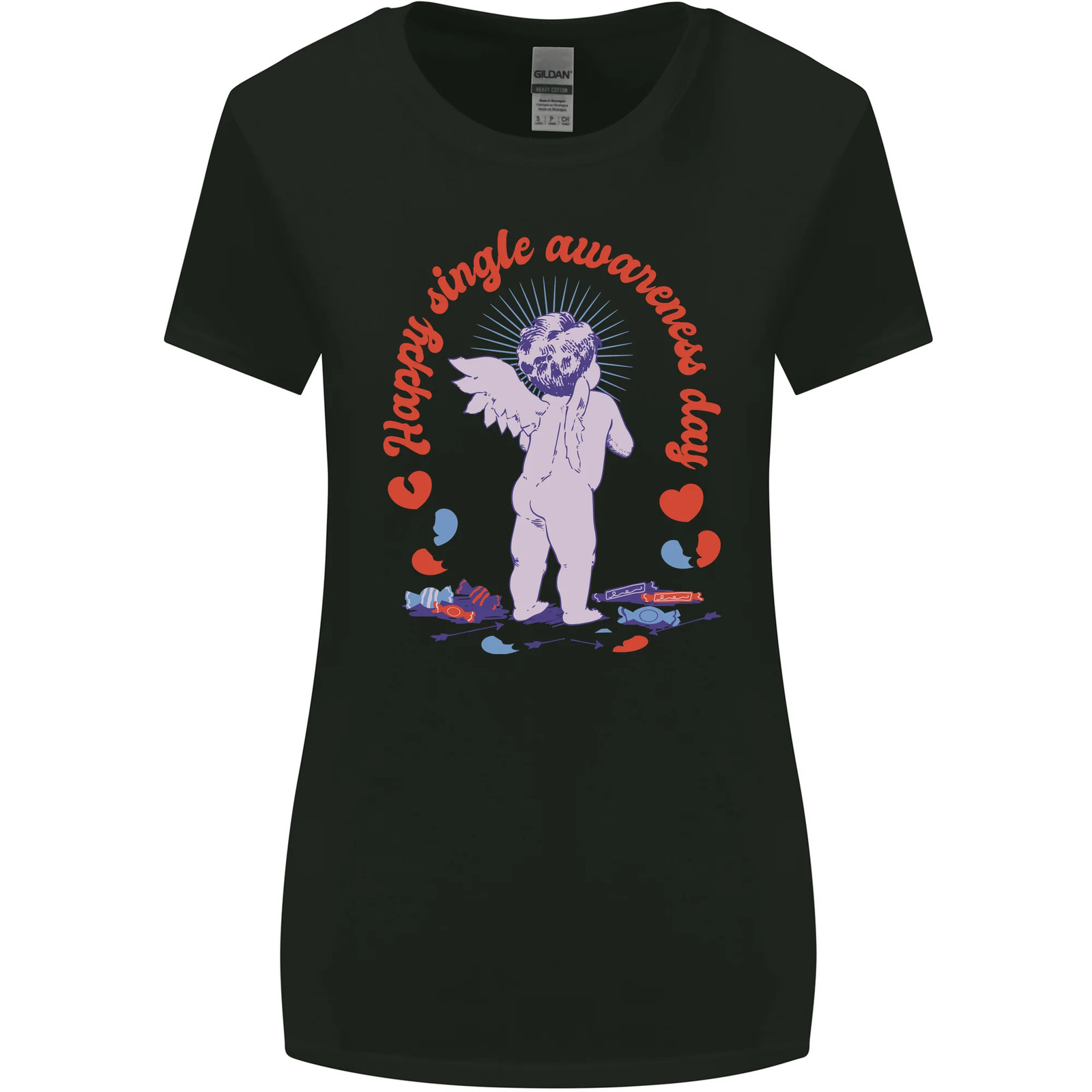 Happy Single Awareness Day Womens Wider Cut T-Shirt