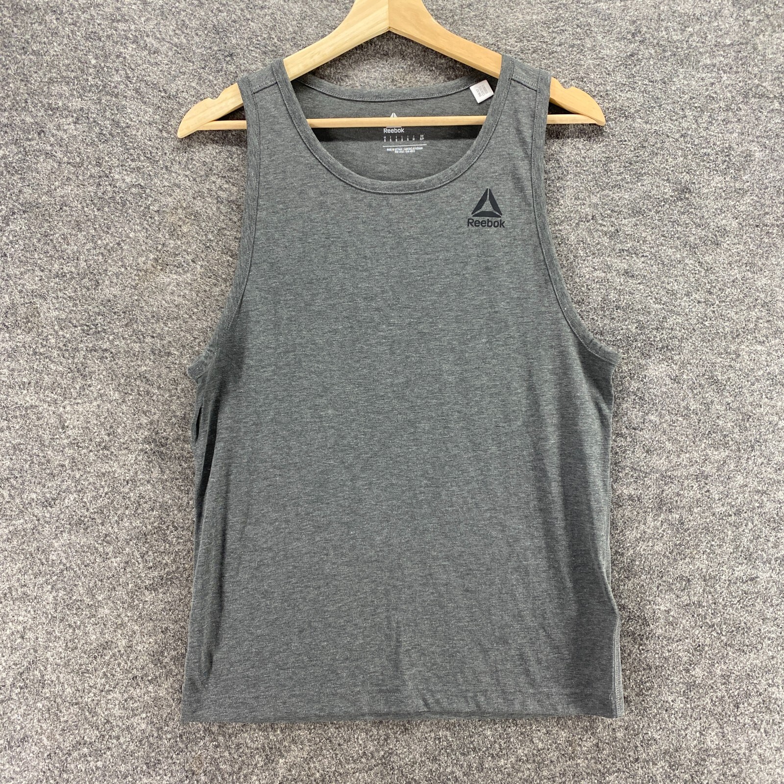 Reebok Activewear Tank Women S Gray Round Neck Sleeveless Wide Strap Solid
