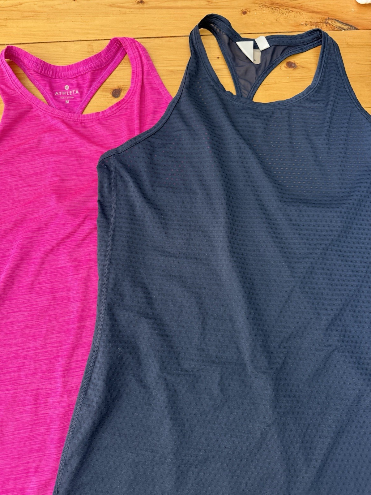 Athleta Women’s Tank Top Lot Size Medium Navy Blue and Pink Summer Sleeveless