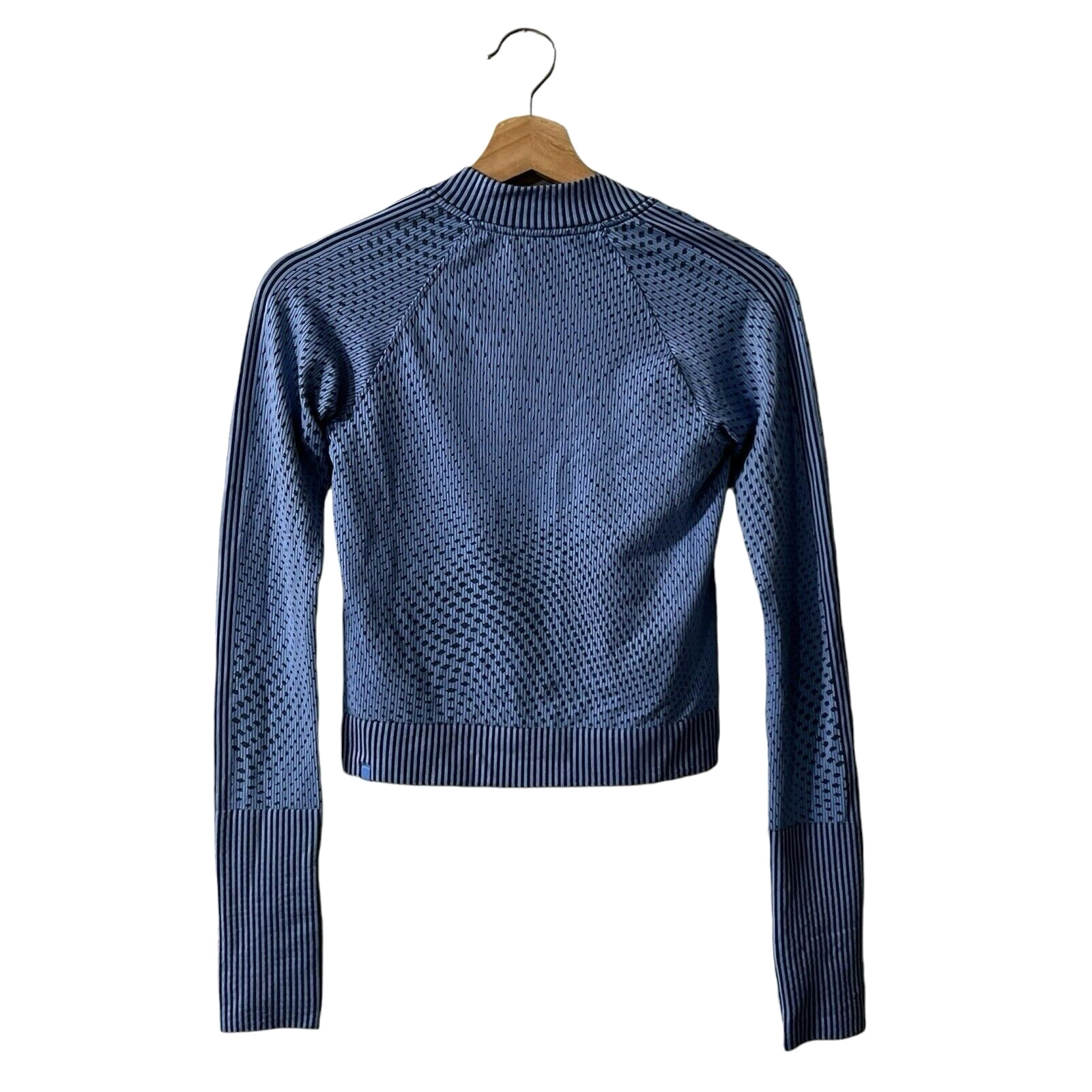 Lululemon Rest Less Cropped Half-Zip Pullover Size 2 Ribbed Knit Nile Night Sea