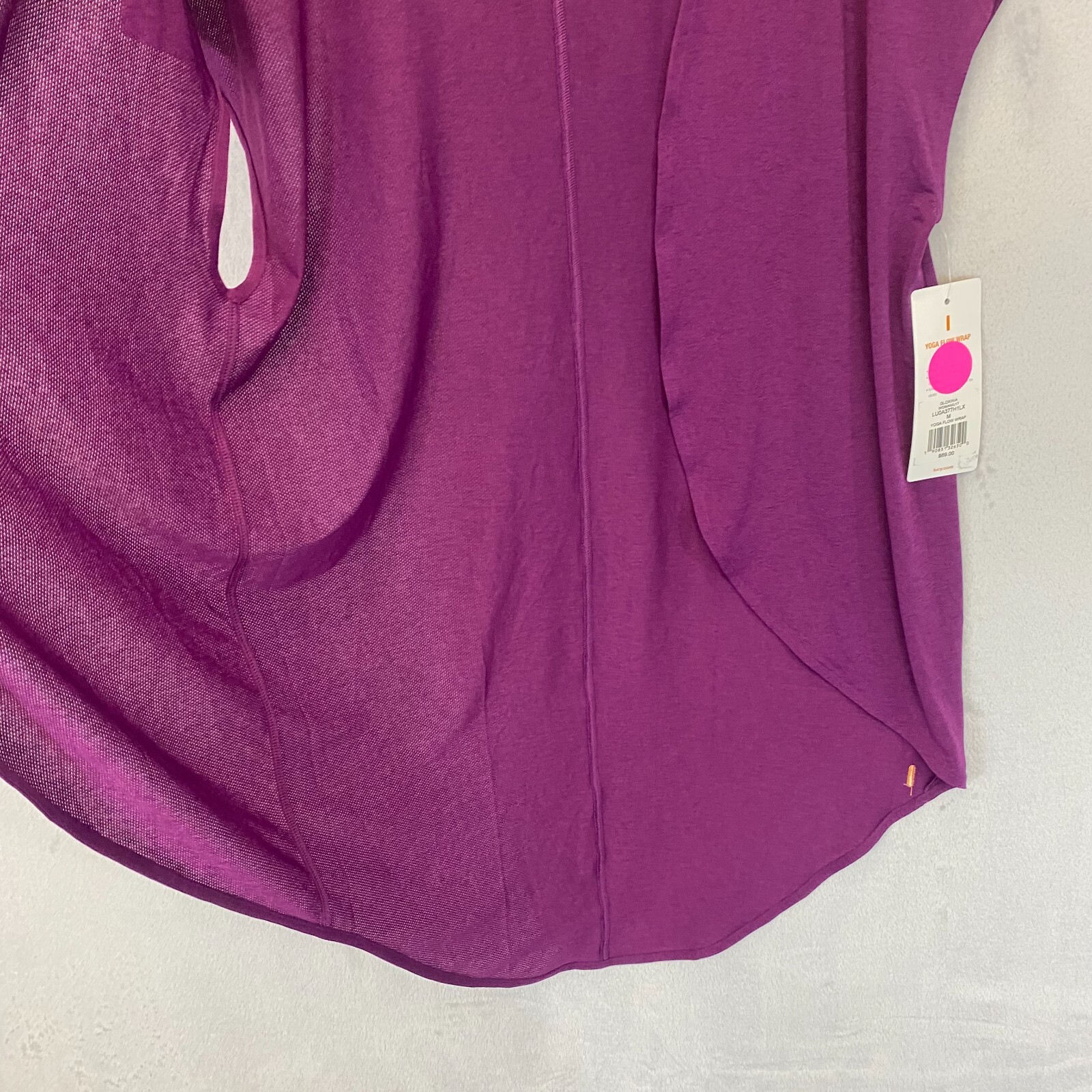Lucy Yoga Flow Wrap Top Medium Athletic Purple Breathable Open Front Mesh NWT