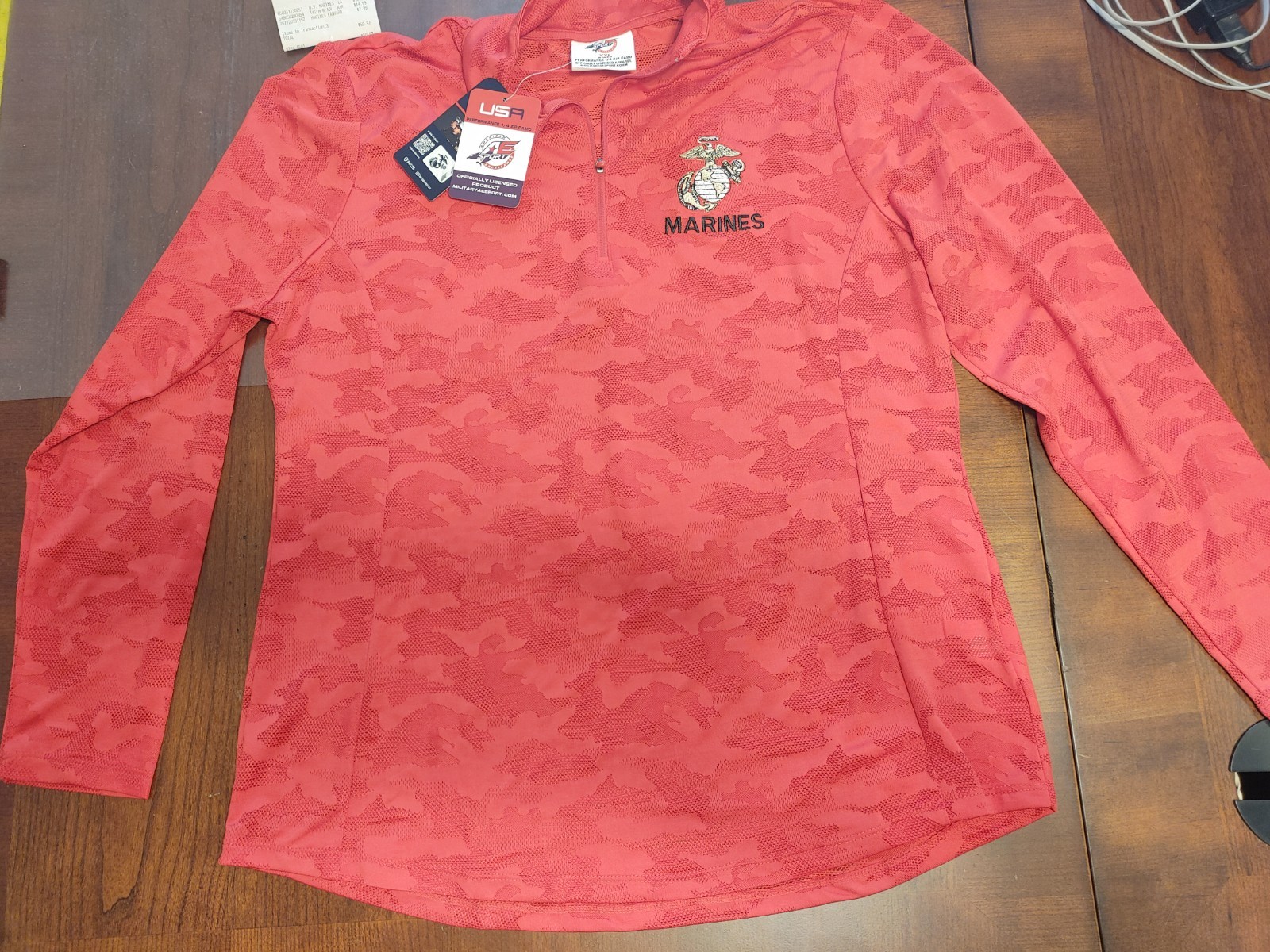 U.S. Marines Ladies Performance 1/4 Zip Lightweight Camo Pullover Size XXL
