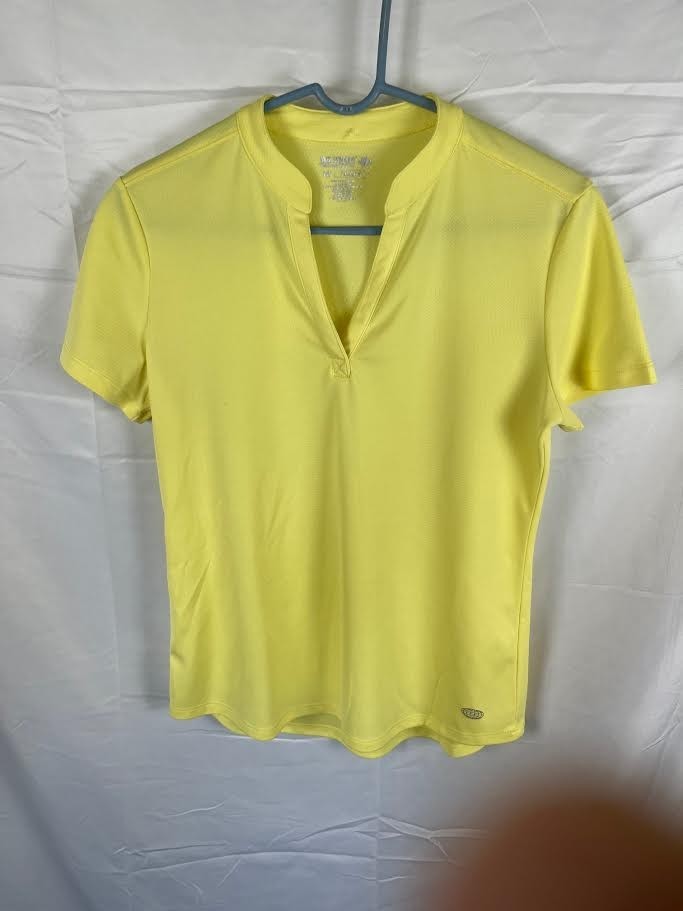 Reel Legends Womens Freeline Short Sleeve Performance Top Shirt Size M YELLOW