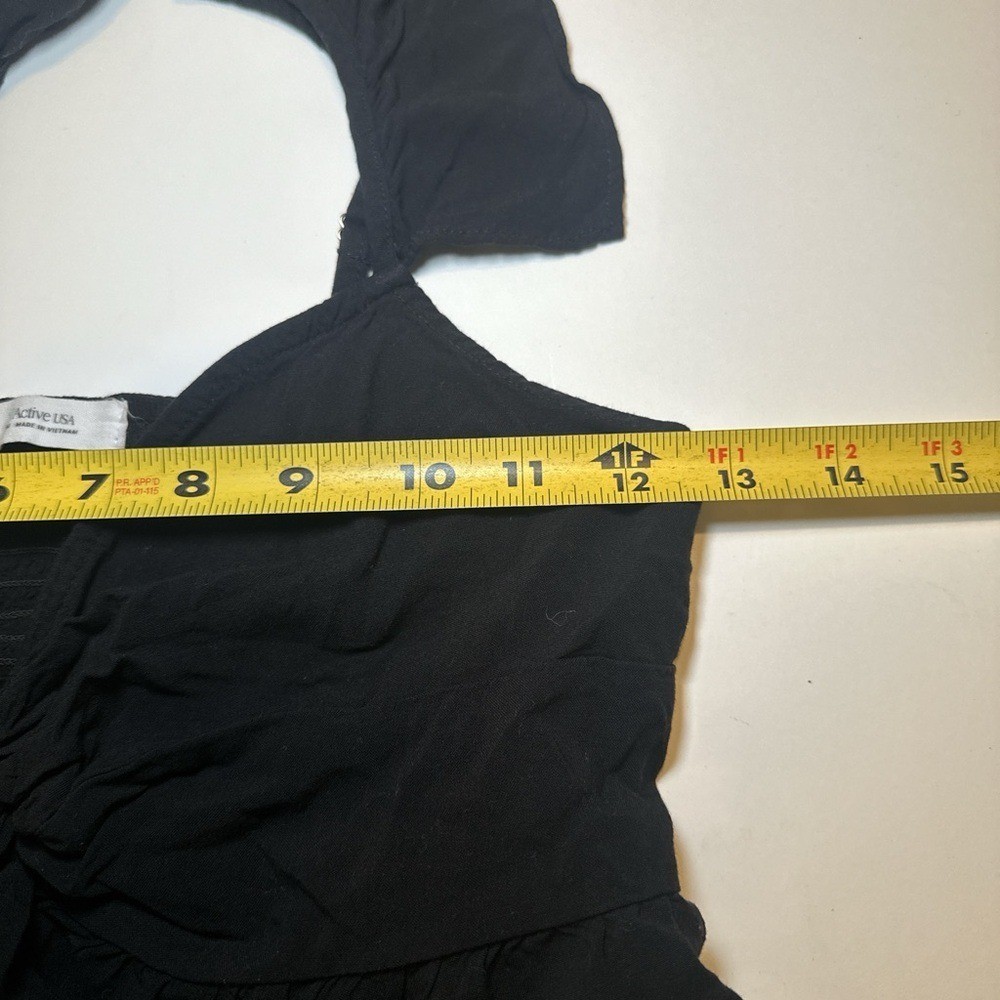 Active USA Elegant Black Flutter Sleeve Blouse