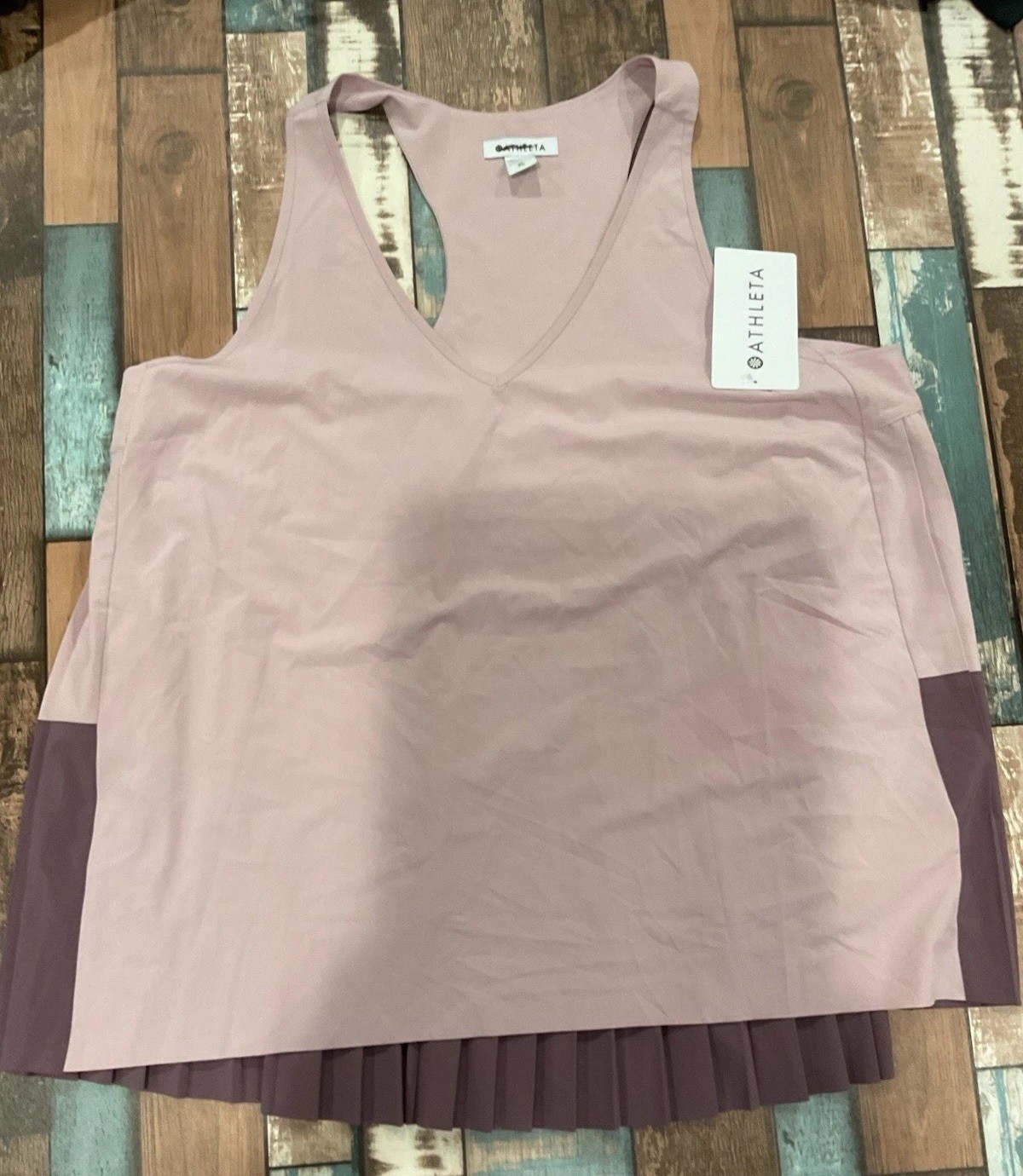 Athleta Swing Forward Pleated Tank Size Xl Pink And Purple