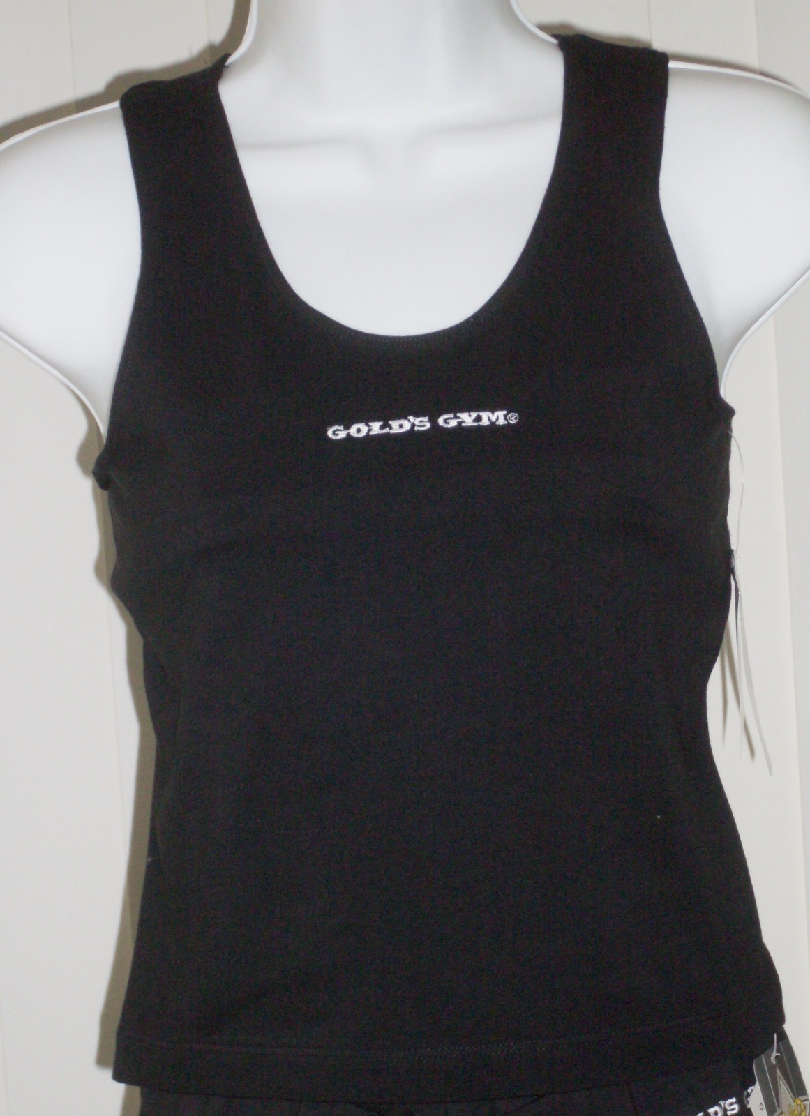 Ladies Lycra Tank Top Black Gold’s Gym Gym-Dri Medium