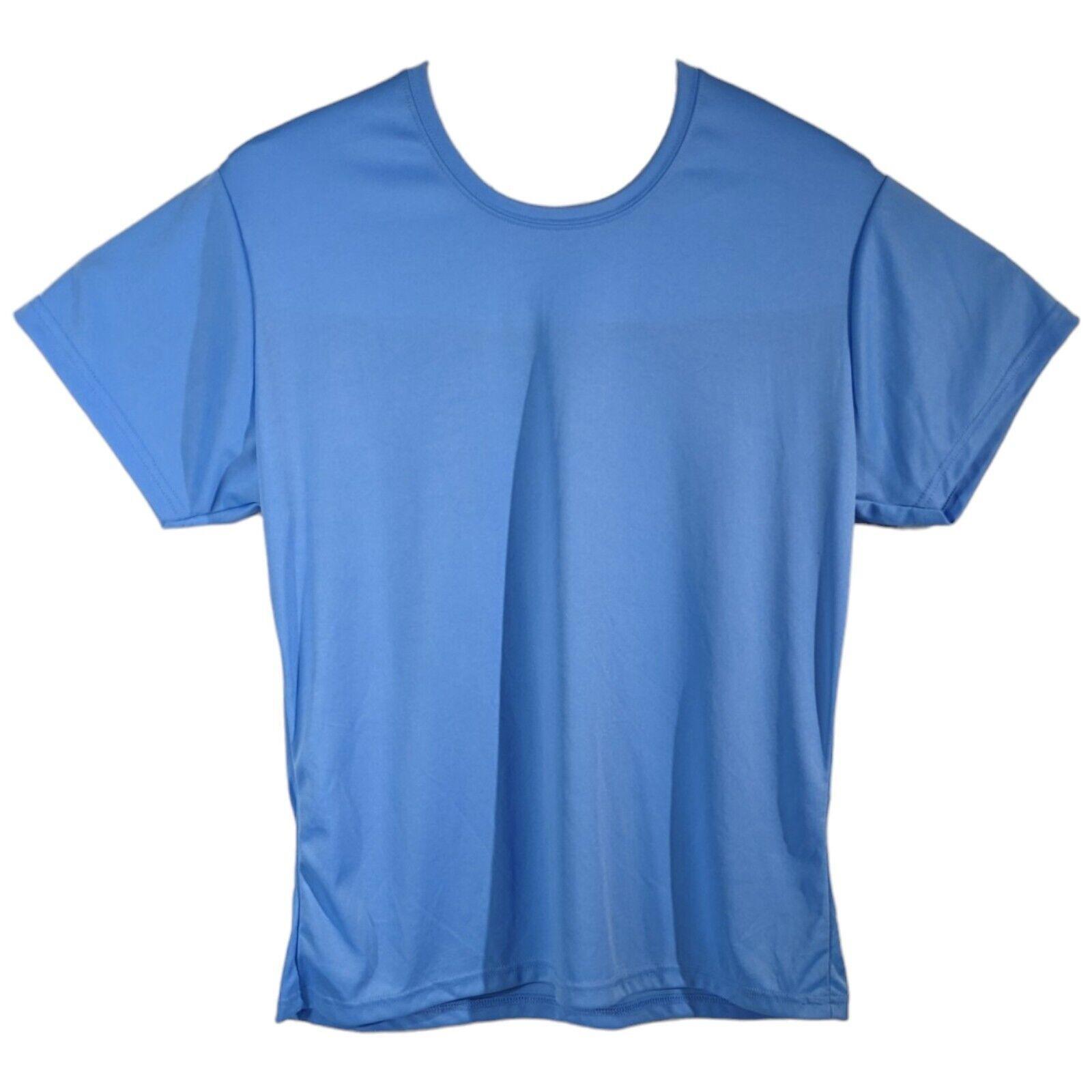 Womens Light Blue Athletic T-Shirt Size L Large Short Sleeve Top