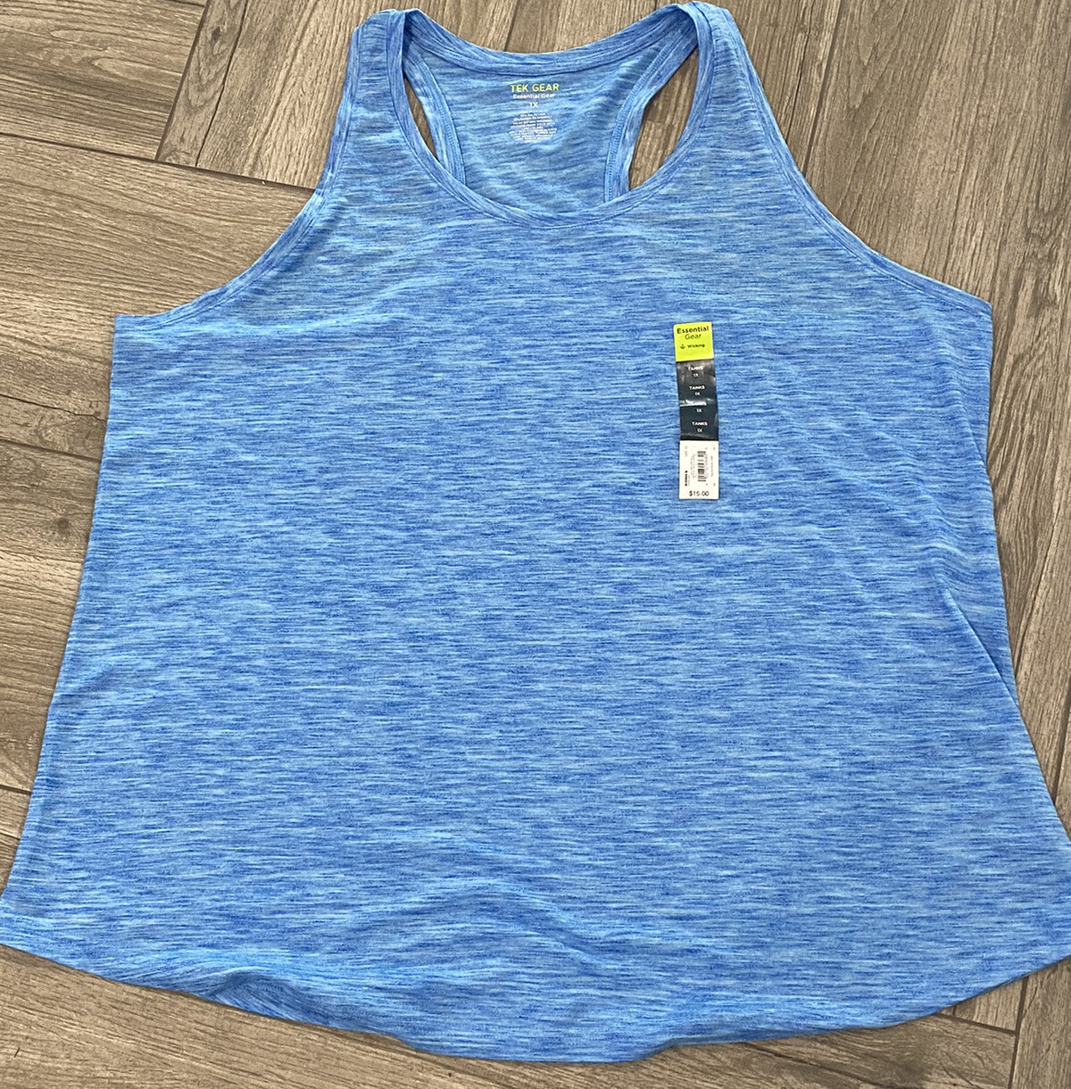 Tek Gear Performance Top Drytek Beyond Blue Racerback Tank Top Plus Sizes