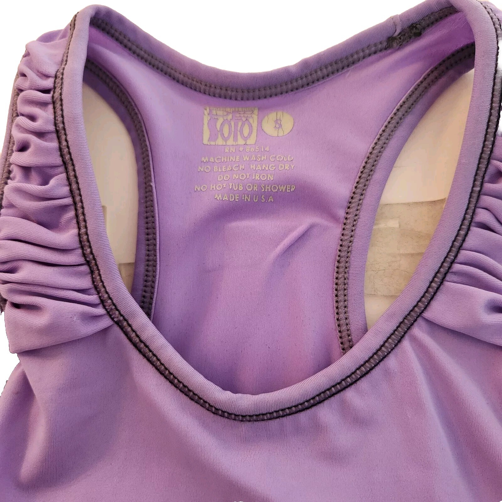 DeSoloFemme Top athletic razorback shirt SzS tank Exercise female skin cooler
