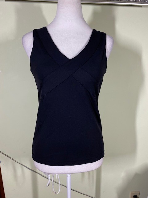 Kyodan Womens Sz M Black Self Bra Athletic Tank Top Athleisure Comfort Pullover