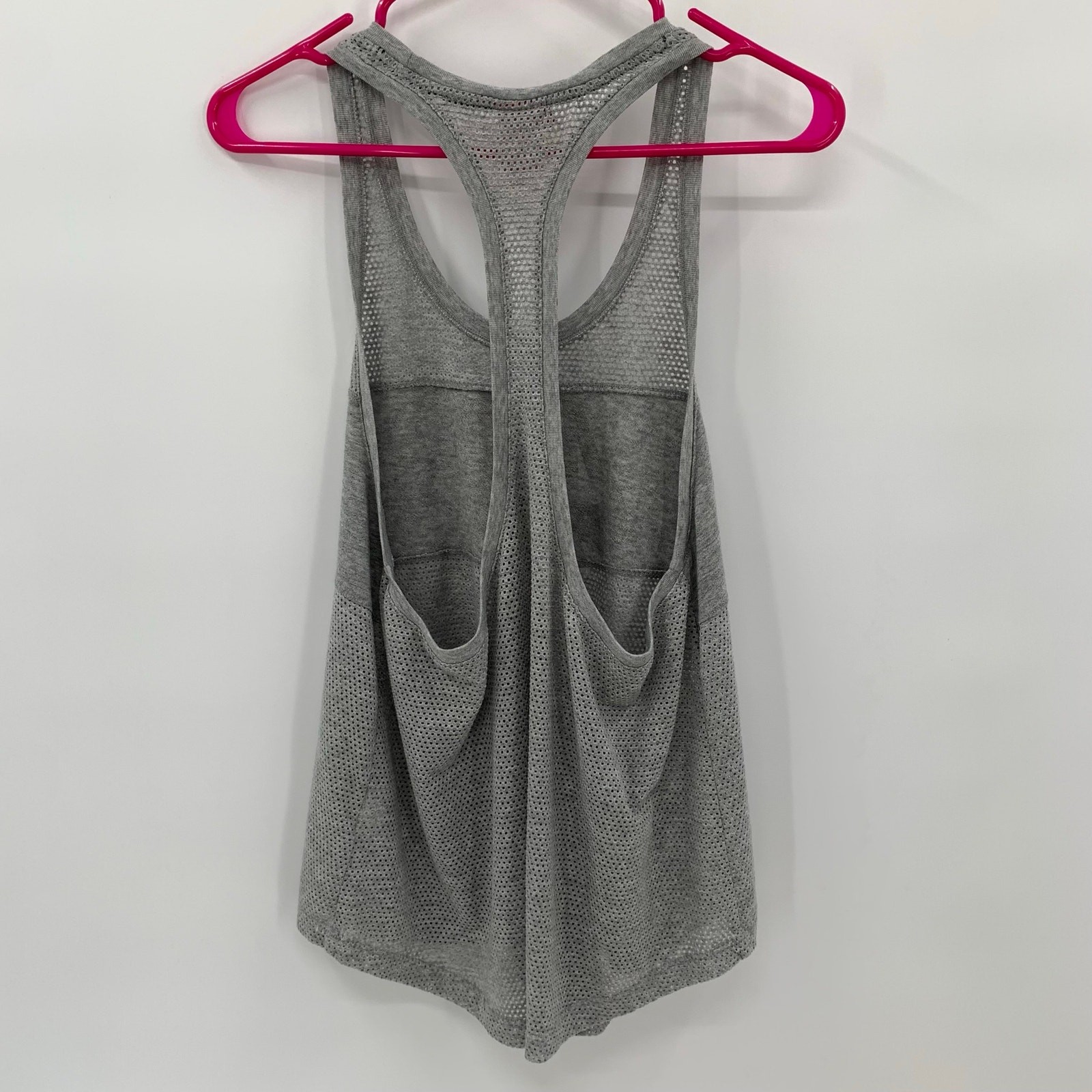 Nike Tank Top Womens Large Mesh Racerback Heather Grey Gym Workout Athleisure